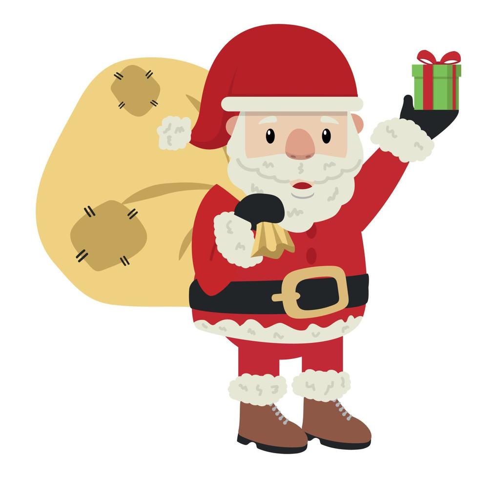 Santa Claus con Borsa cartone animato vettore