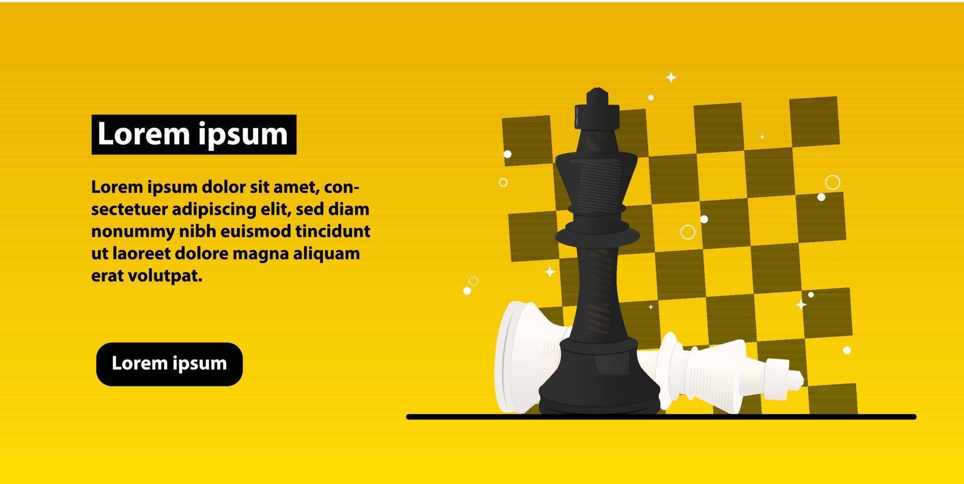 il perdente bianca Regina scacchi figura nel concorrenza successo giocare a. scacchi torneo vettore bandiera design. vettore illustrazione