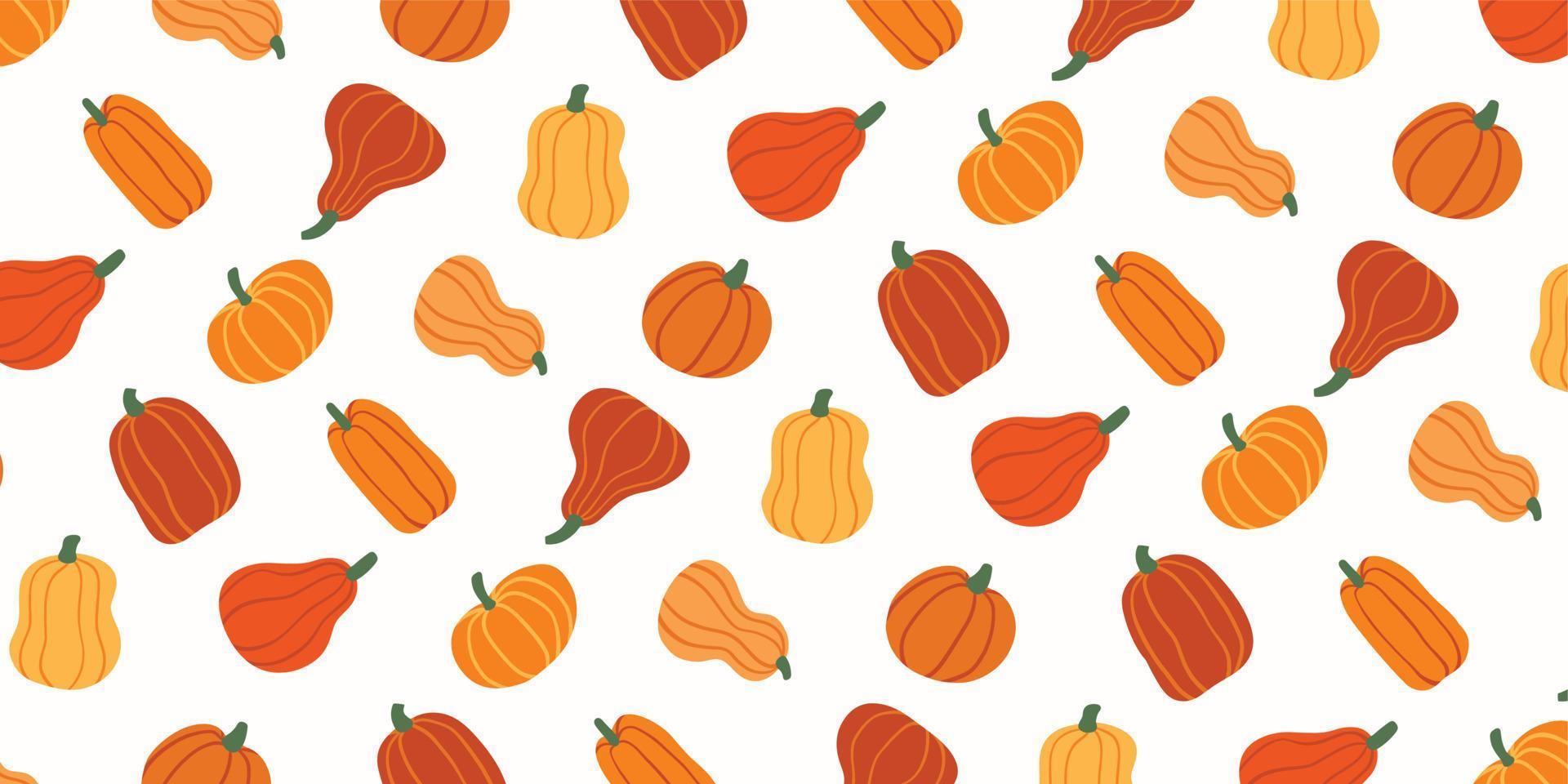 astratto carino autunno zucche nel modello design per cartone animato sfondo e sfondo vettore
