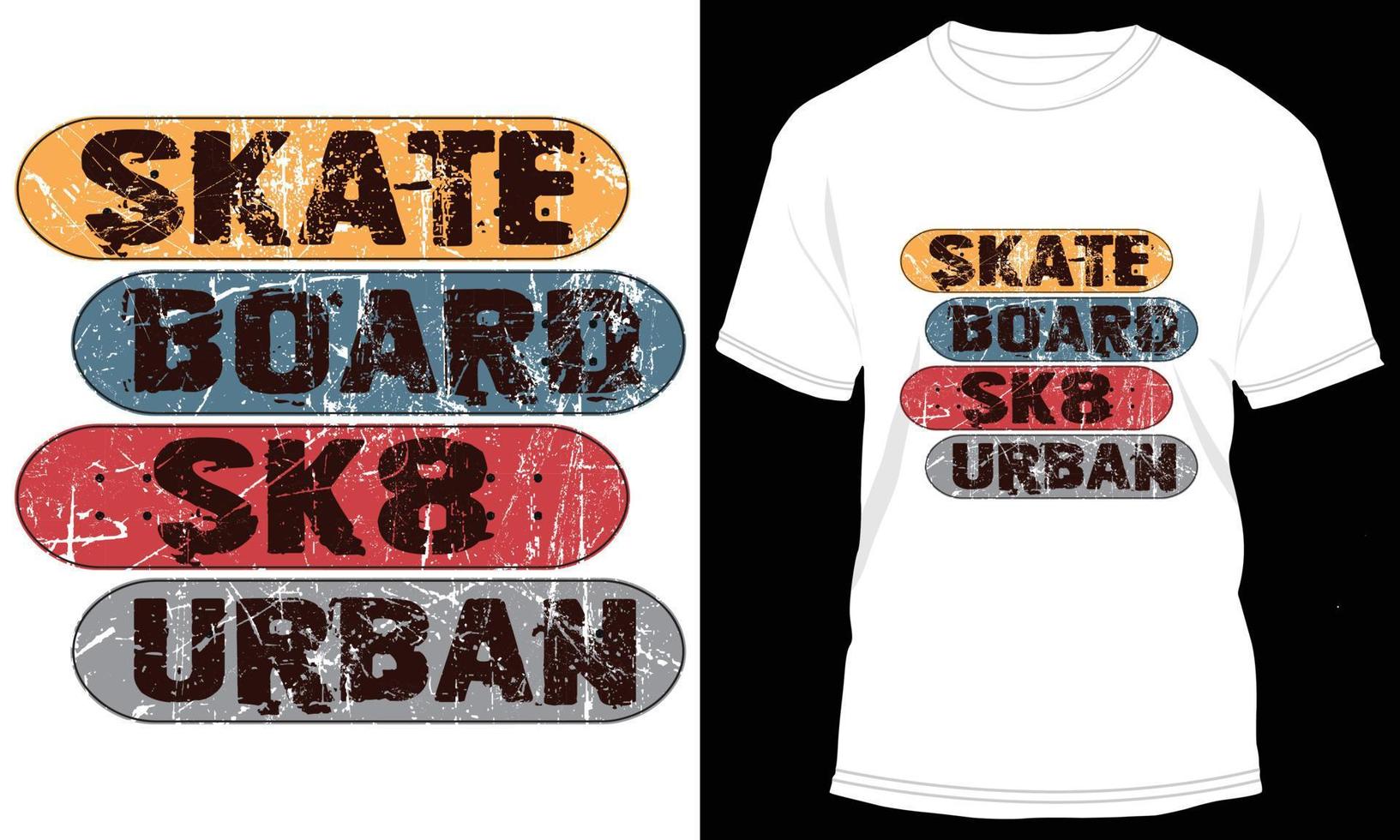 skateboard maglietta design vettore grafico