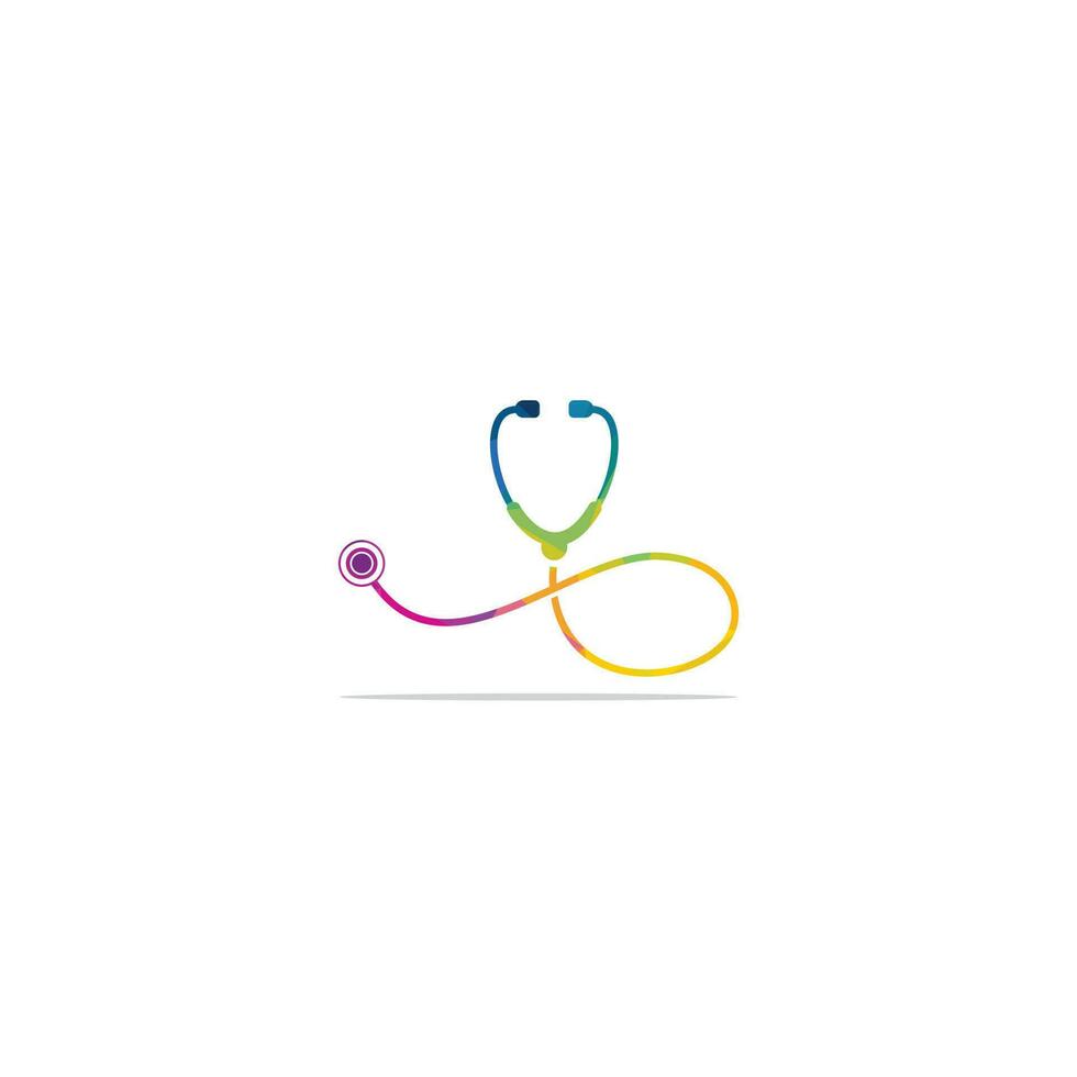 stetoscopio cartello medico vettore logo design.