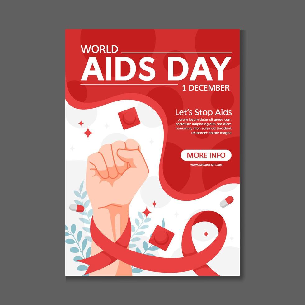 modello di poster per la giornata mondiale dell'aids vettore