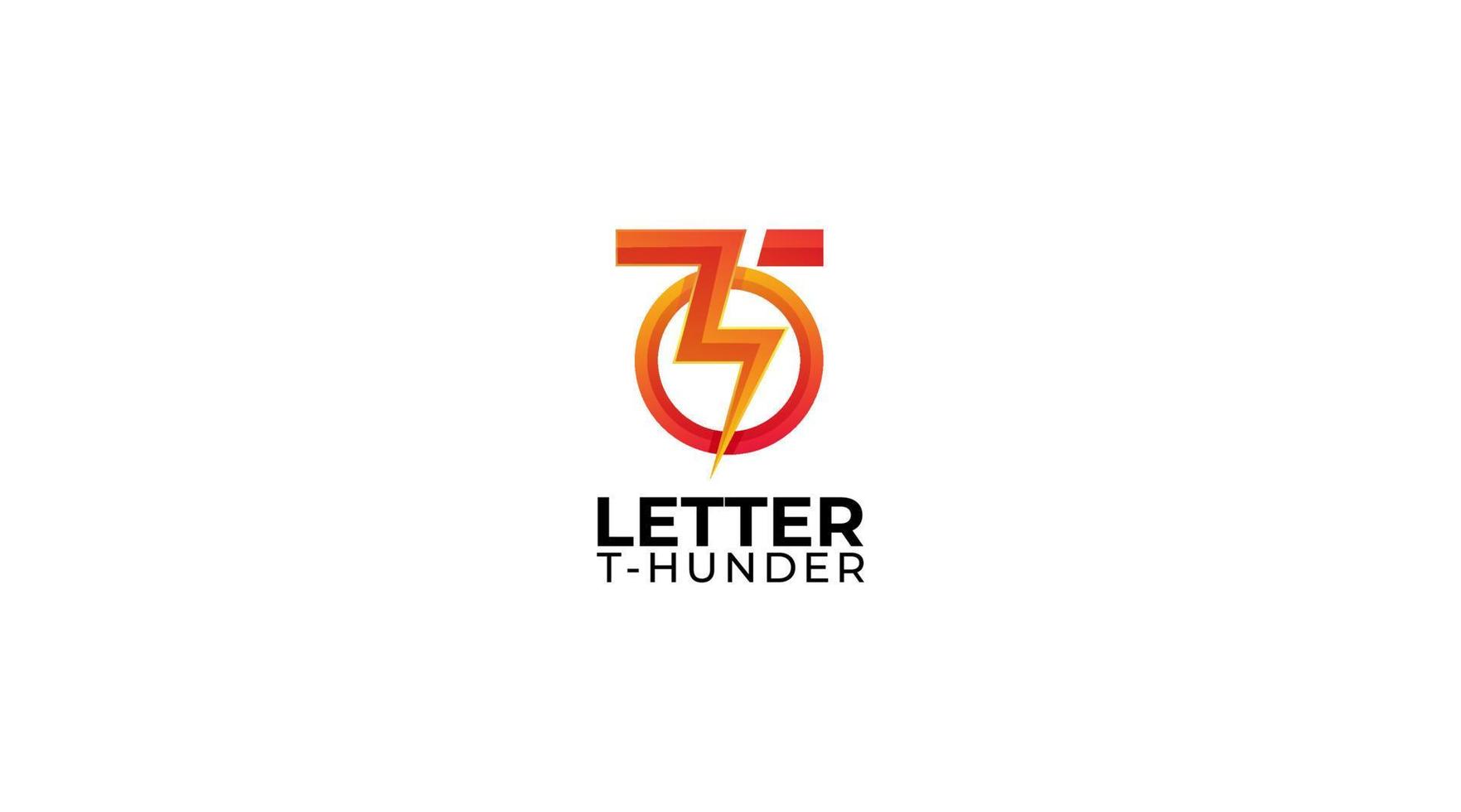 lettera t logo, elettrico tuono logo design e vettore