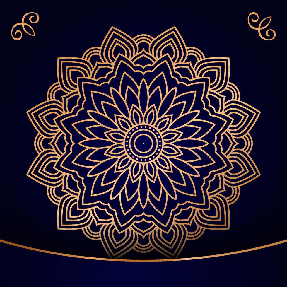 lusso arabesco mandala sfondo con d'oro elementi. Arabo islamico est stile, Ramadan stile decorativo mandala. mandala per Stampa, vettore