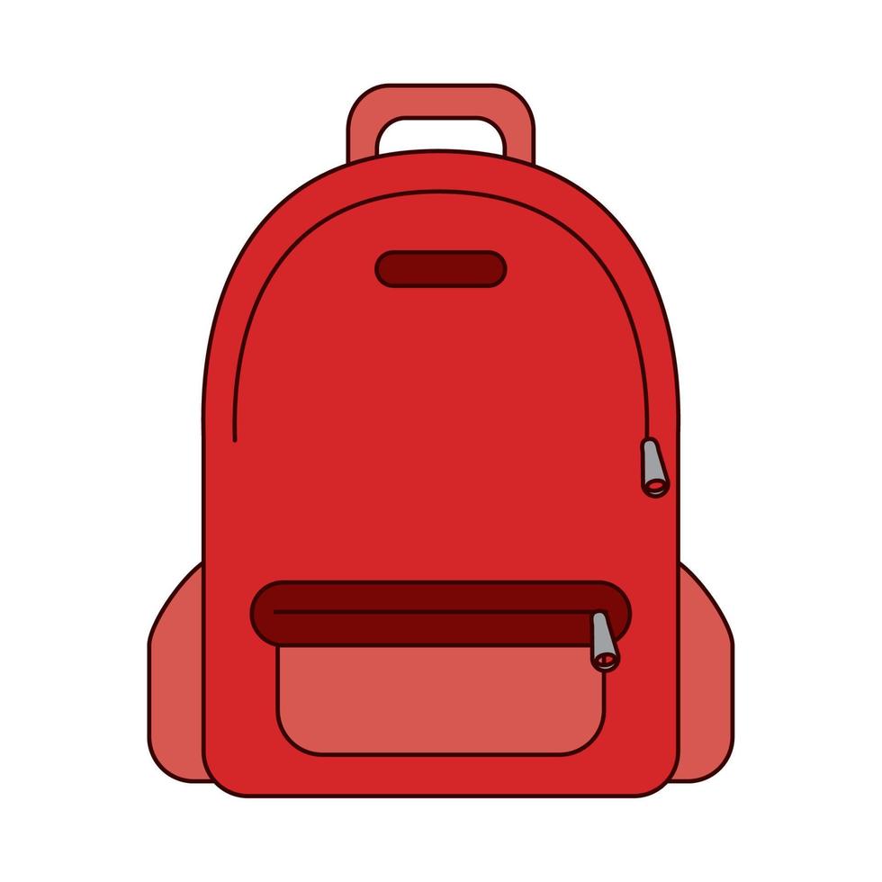 scuola formazione scolastica zaino attrezzatura linea e riempire stile icona vettore