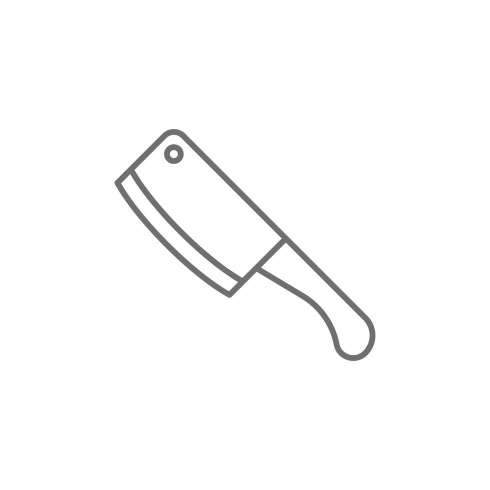 eps10 grigio vettore macellaio carne mannaia icona isolato su bianca sfondo. macellaio coltello o lama schema simbolo nel un' semplice piatto di moda moderno stile per il tuo sito web disegno, logo, e mobile App