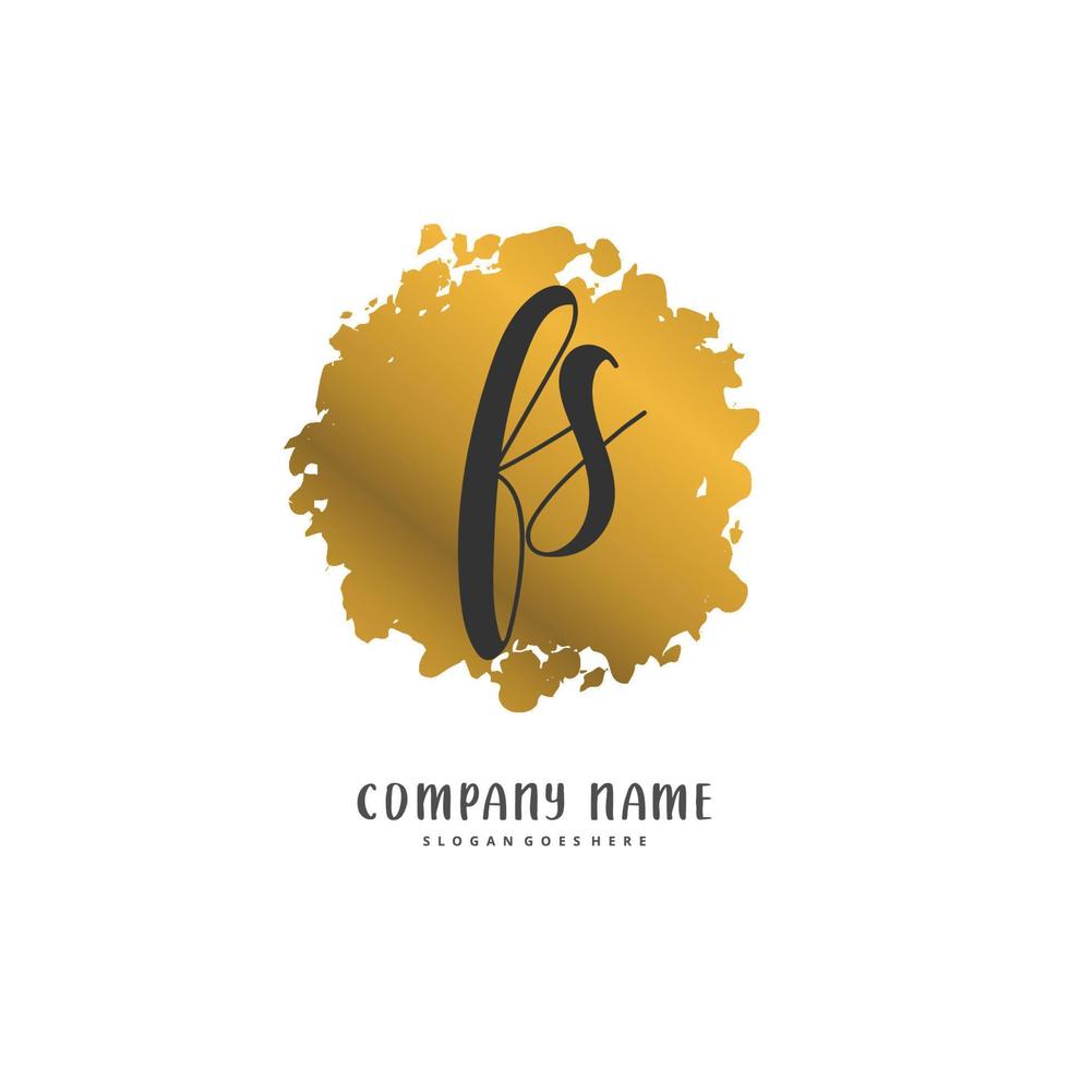 fs iniziale grafia e firma logo design con cerchio. bellissimo design manoscritto logo per moda, squadra, nozze, lusso logo. vettore