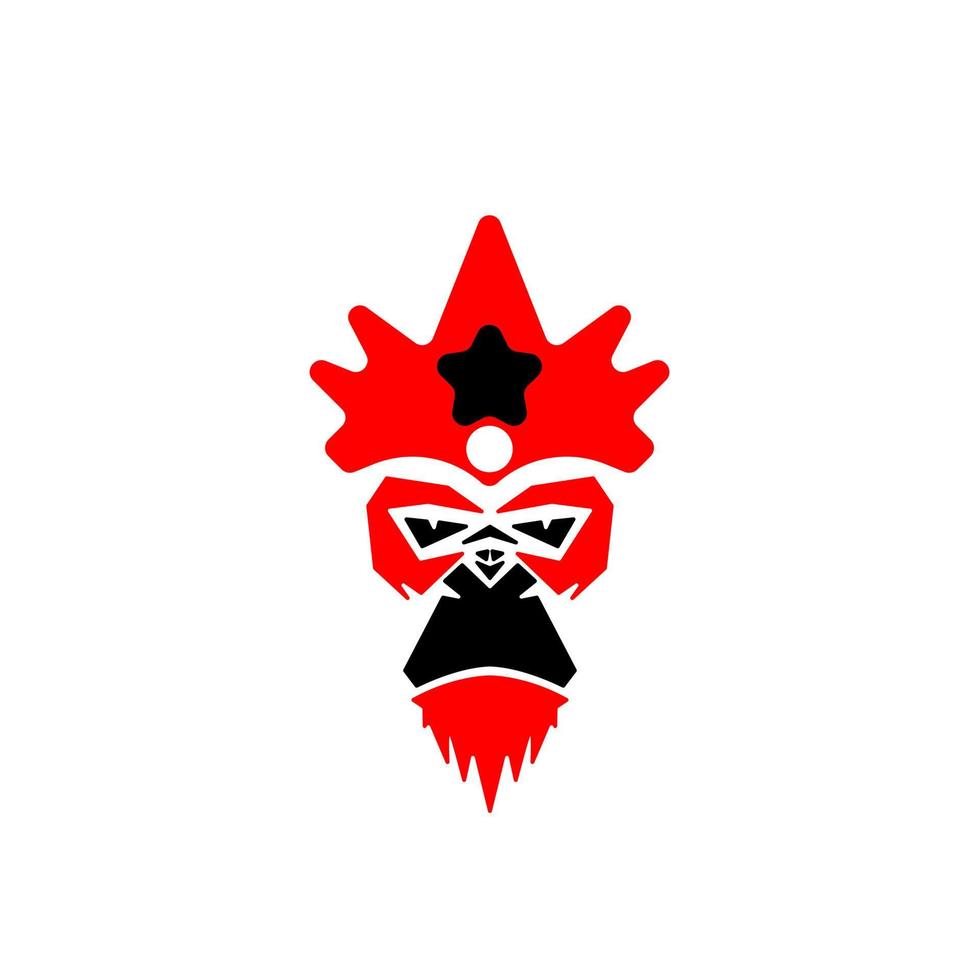 gorilla testa con un' rosso e bianca logo su esso icona logo vettore