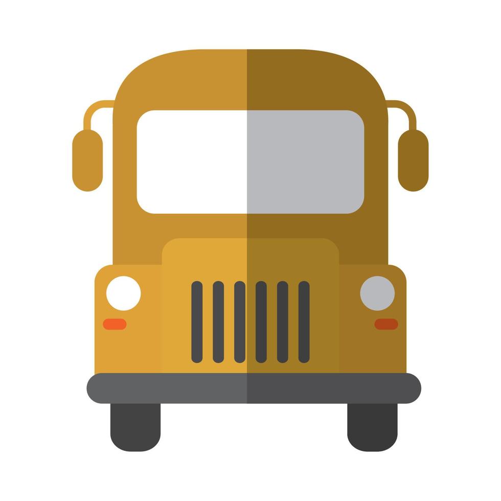trasnport autobus davanti Visualizza piatto icona con ombra vettore