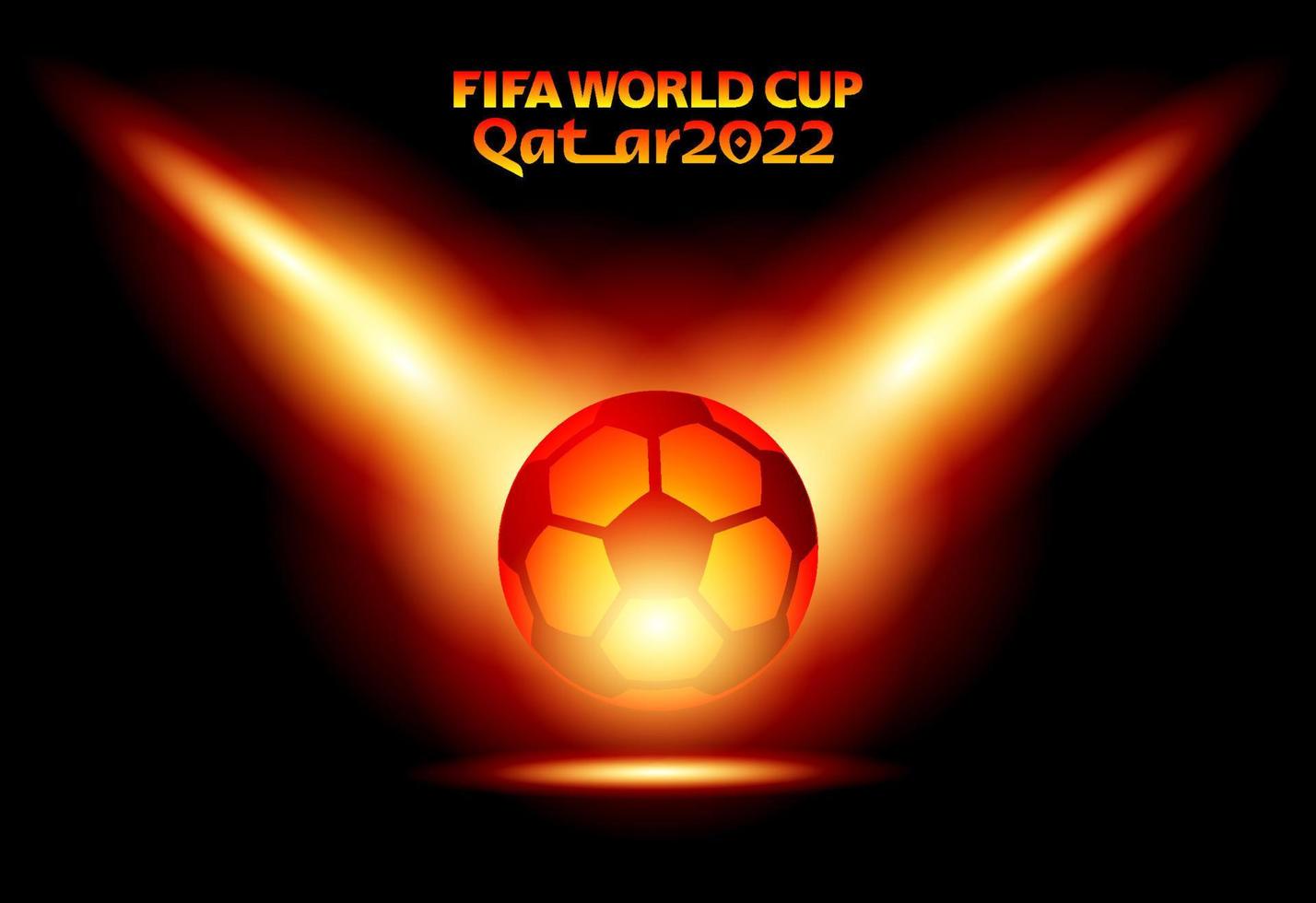 palla con fuoco leggero effetti sfondo. fifa mondo tazza Qatar 2022 vettore