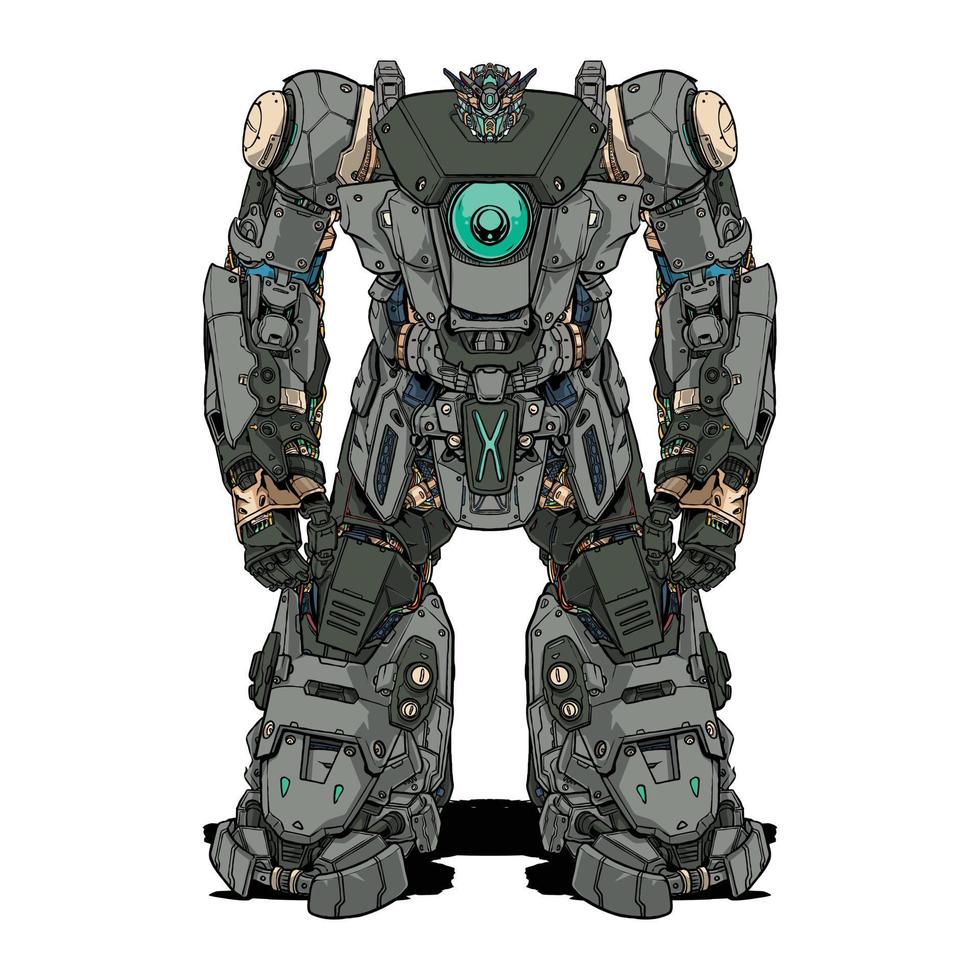 mecha robot mostro fatto con braccia corpo gamba braccia illustrazione vettore