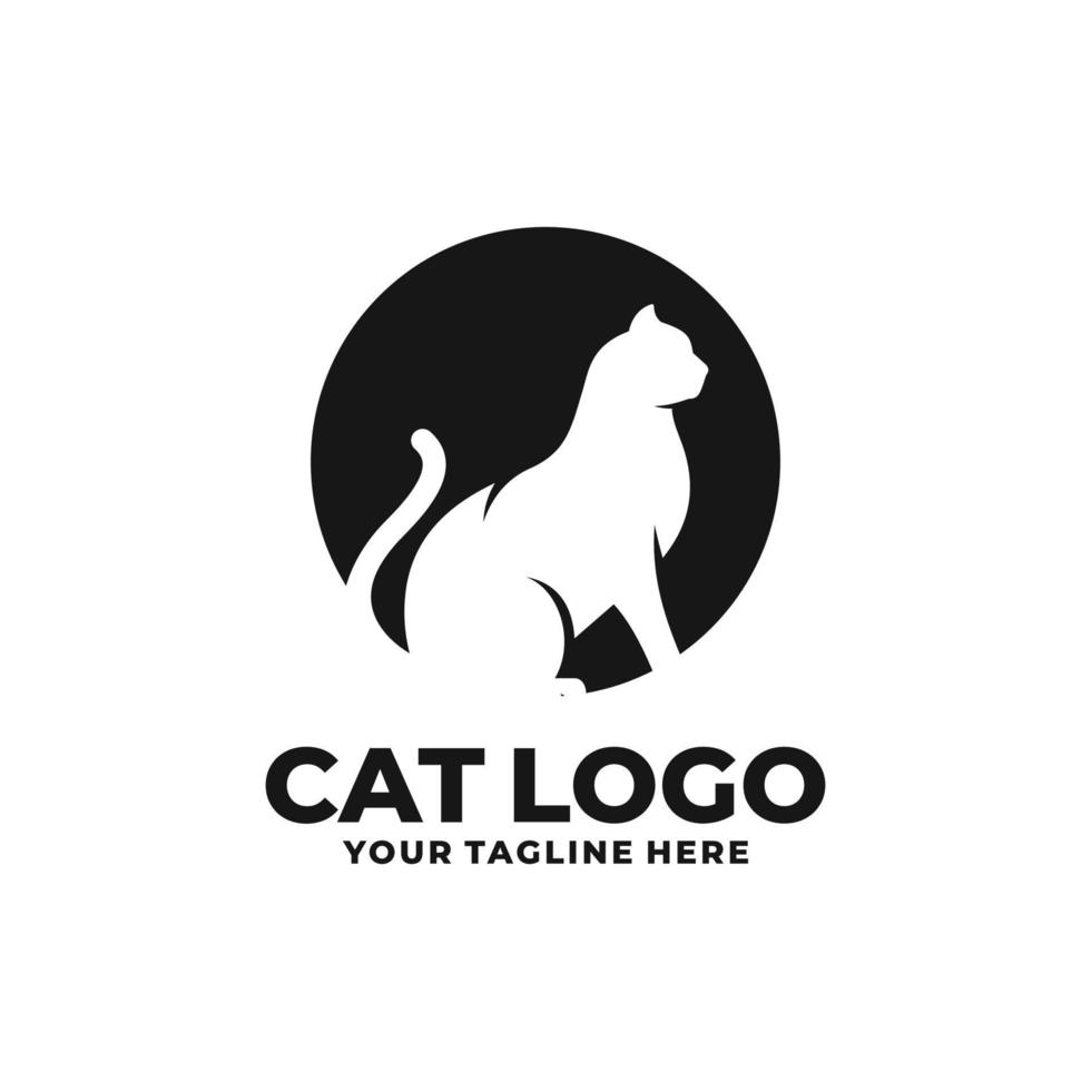 gatto semplice piatto logo vettore