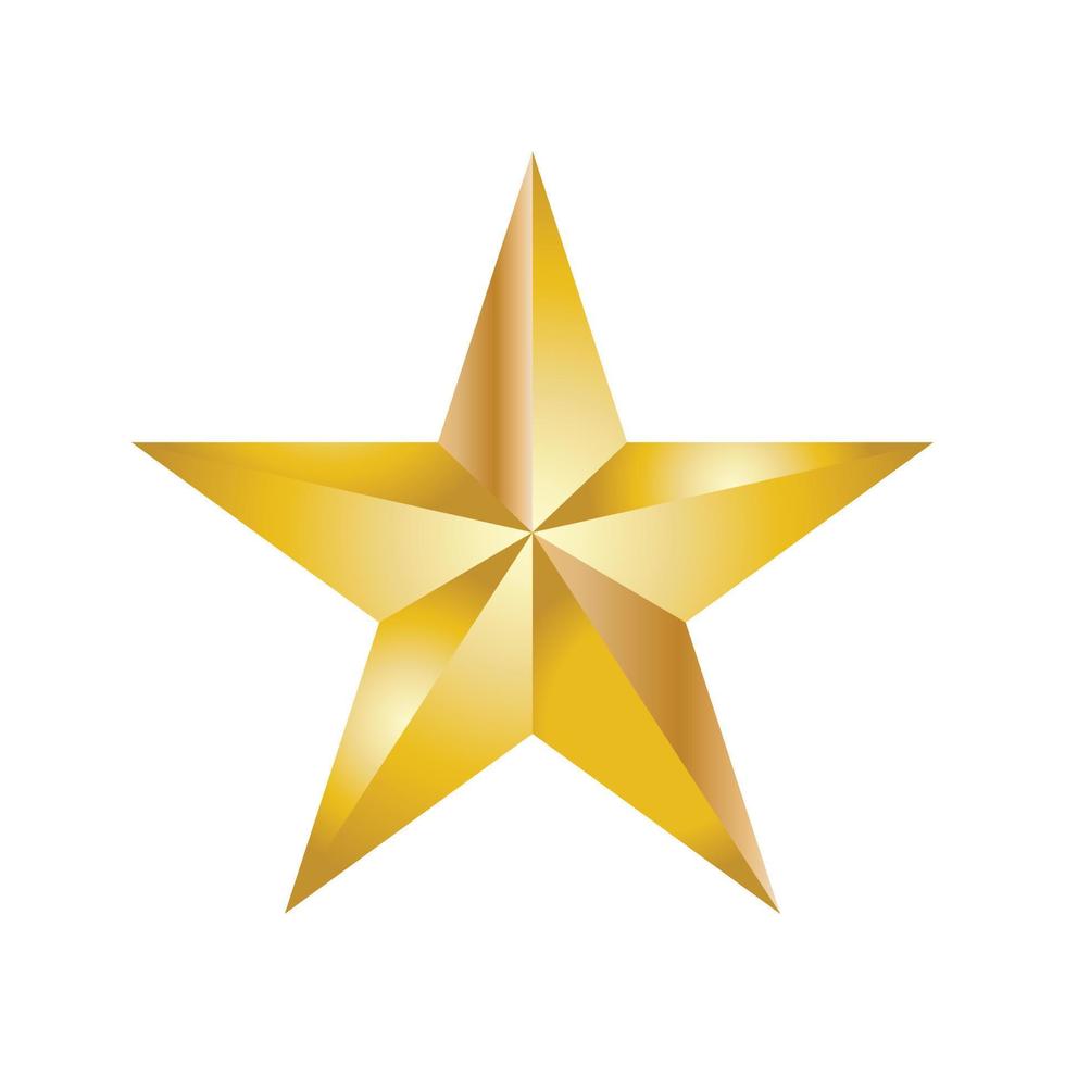stella dorata di natale isolata su fondo bianco. icona di vettore realistico.