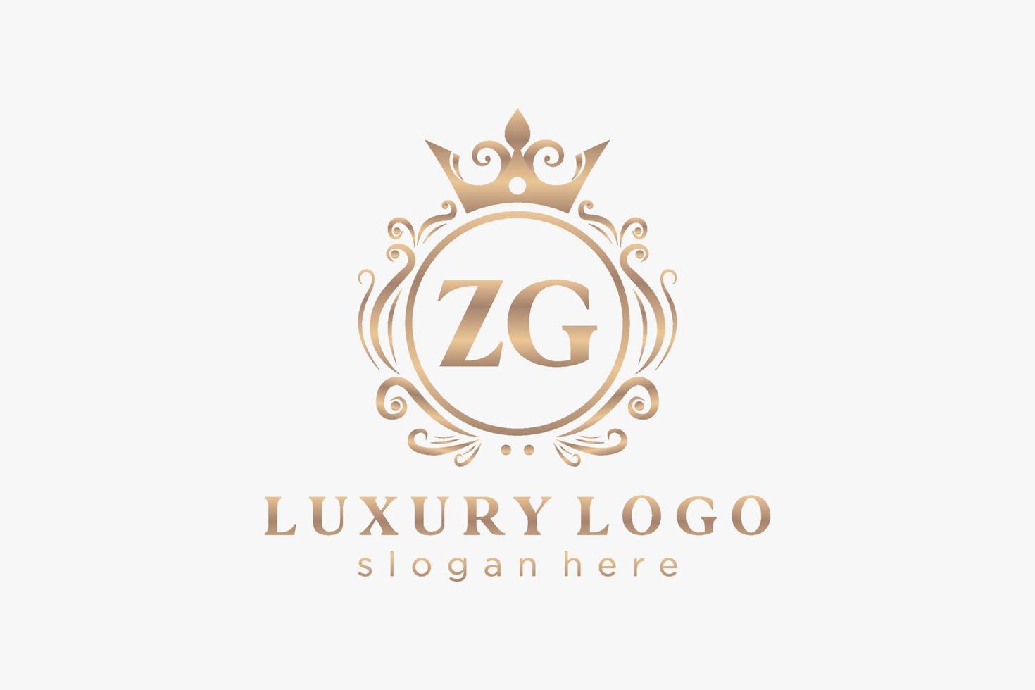 iniziale zg lettera reale lusso logo modello nel vettore arte per ristorante, regalità, boutique, bar, Hotel, araldico, gioielleria, moda e altro vettore illustrazione.