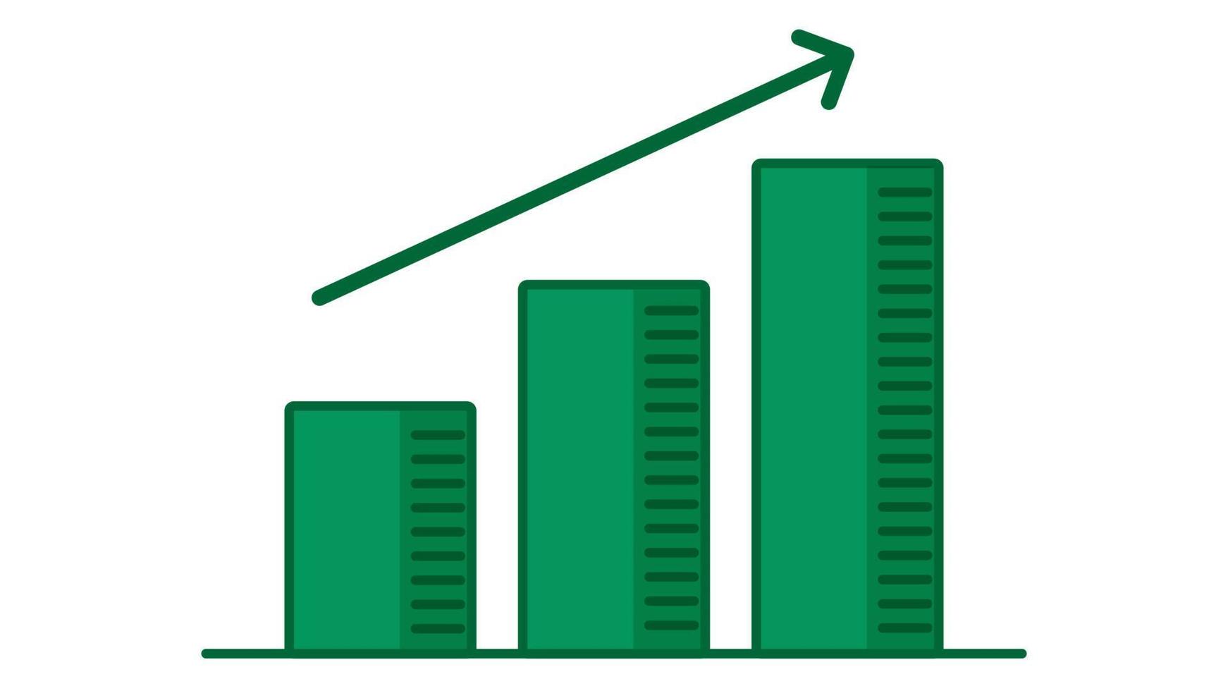 illustrazione di statistico curva con freccia in crescita su mostrando profitto obbiettivo su bene attività commerciale. adatto per posto su attività commerciale e finanza contenuto. vettore