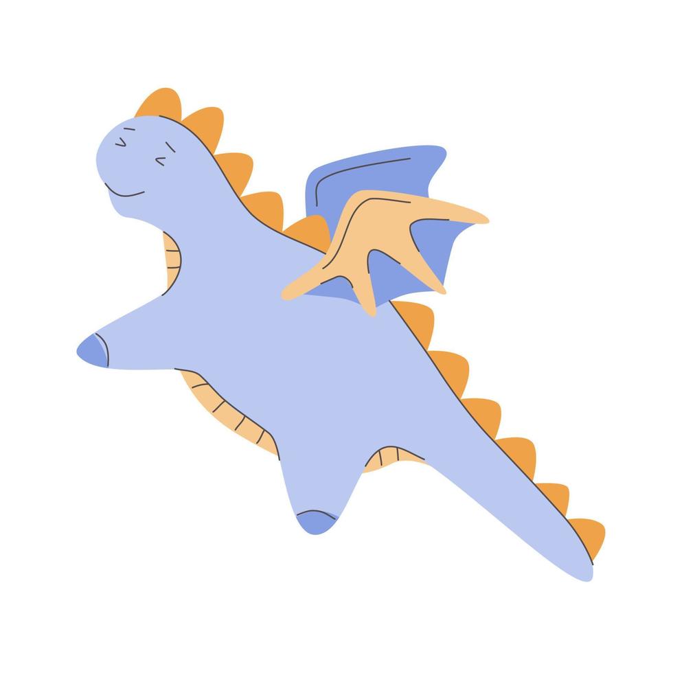 carino cartone animato Drago, kawaii volante poco dino mascotte, divertente fiaba animale. Magia creatura per qualunque scopi. contento compleanno, festa, Stampa, coperchio. scarabocchio vettore illustrazione. carino divertente modello.