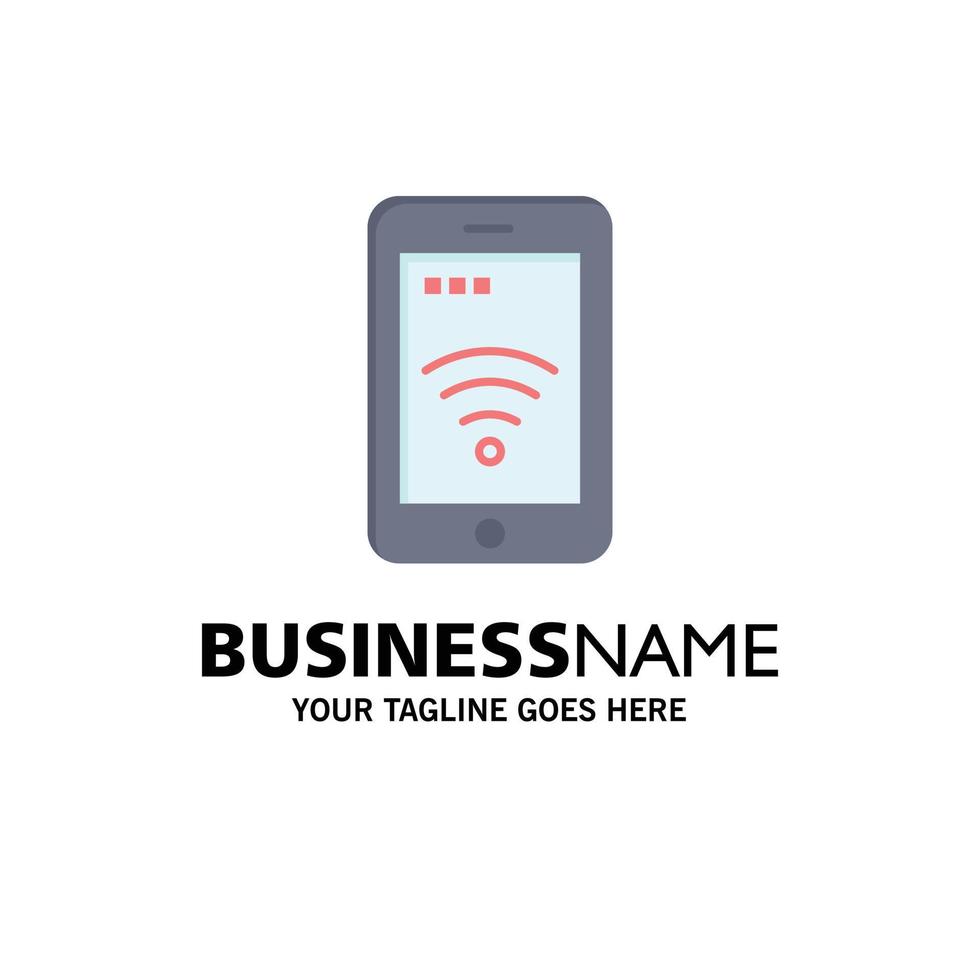 mobile cartello servizio Wi-Fi attività commerciale logo modello piatto colore vettore