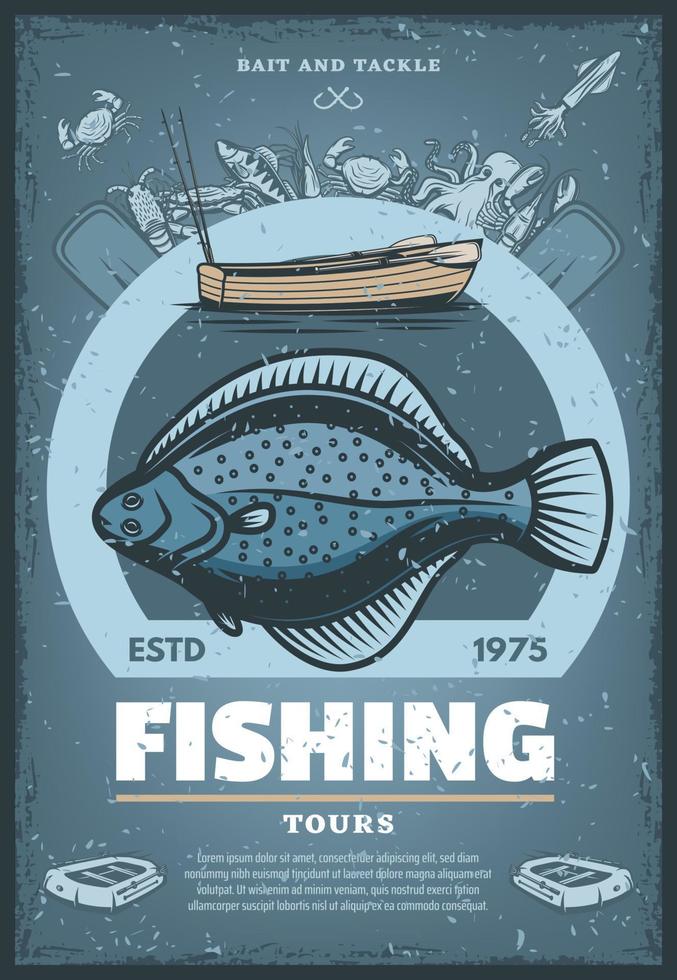 vettore Vintage ▾ manifesto per pesca tour