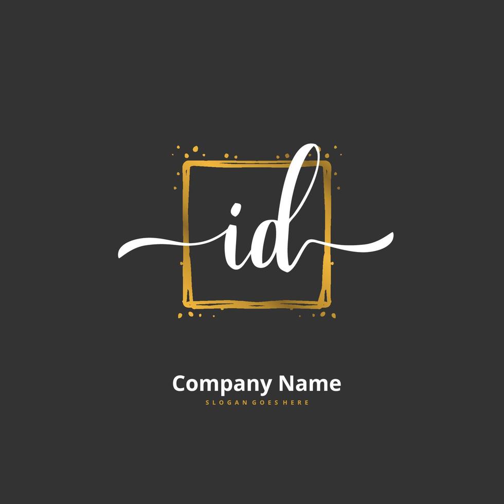 id iniziale grafia e firma logo design con cerchio. bellissimo design manoscritto logo per moda, squadra, nozze, lusso logo. vettore