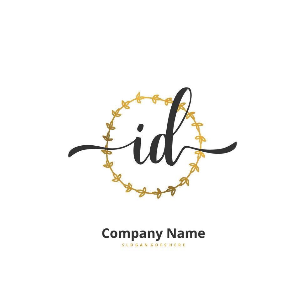 id iniziale grafia e firma logo design con cerchio. bellissimo design manoscritto logo per moda, squadra, nozze, lusso logo. vettore