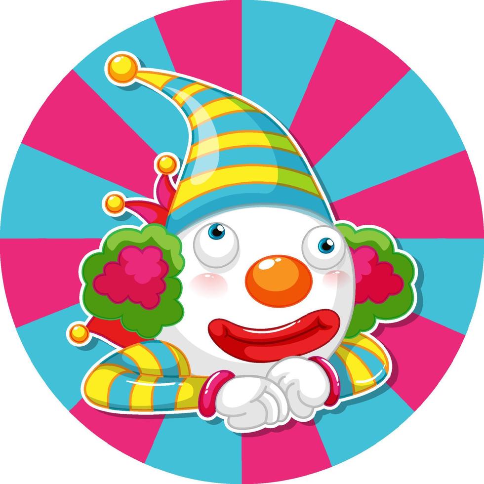 banner colorato icona clown del circo vettore
