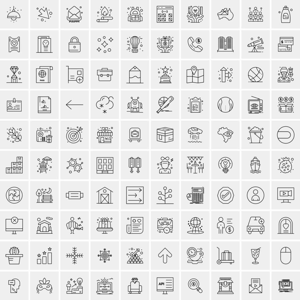 imballare di 100 universale linea icone per mobile e ragnatela vettore