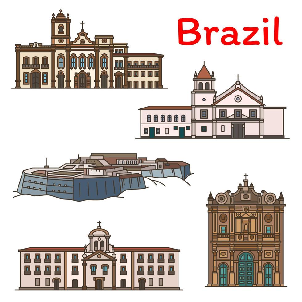 brasiliano viaggio punto di riferimento icona di Sud America vettore