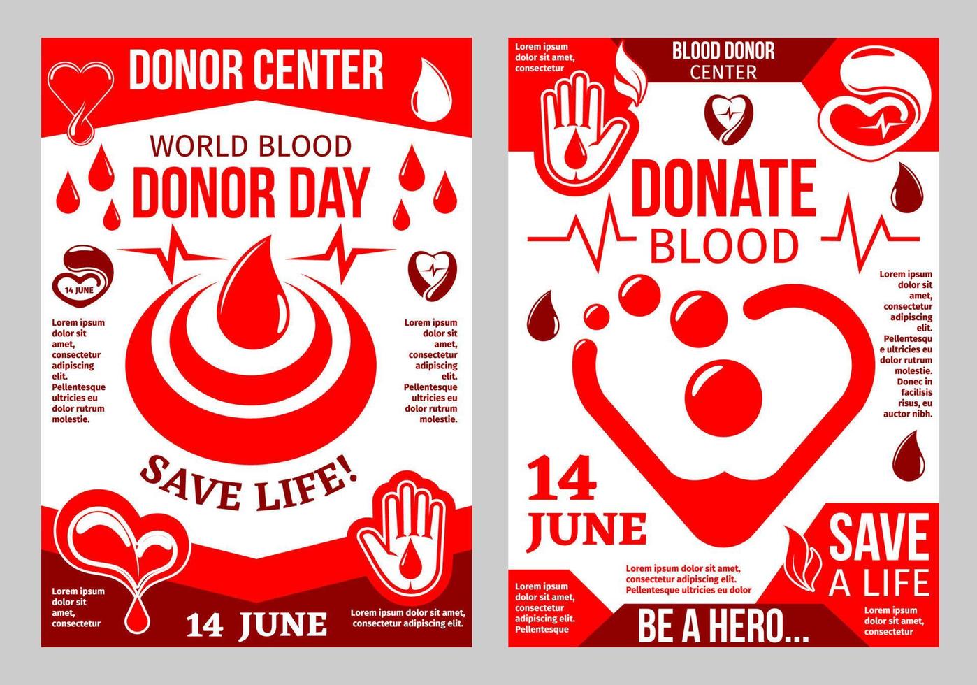 donazione sangue manifesto per mondo donatore giorno design vettore