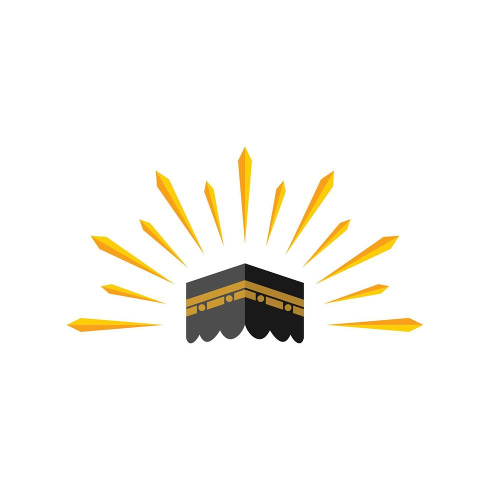 raggi a partire dal kaaba. kaaba nel mecca. kaaba icona. mecca cartello. kaaba icona per hajj mubarak. kaaba vettore illustrazione.