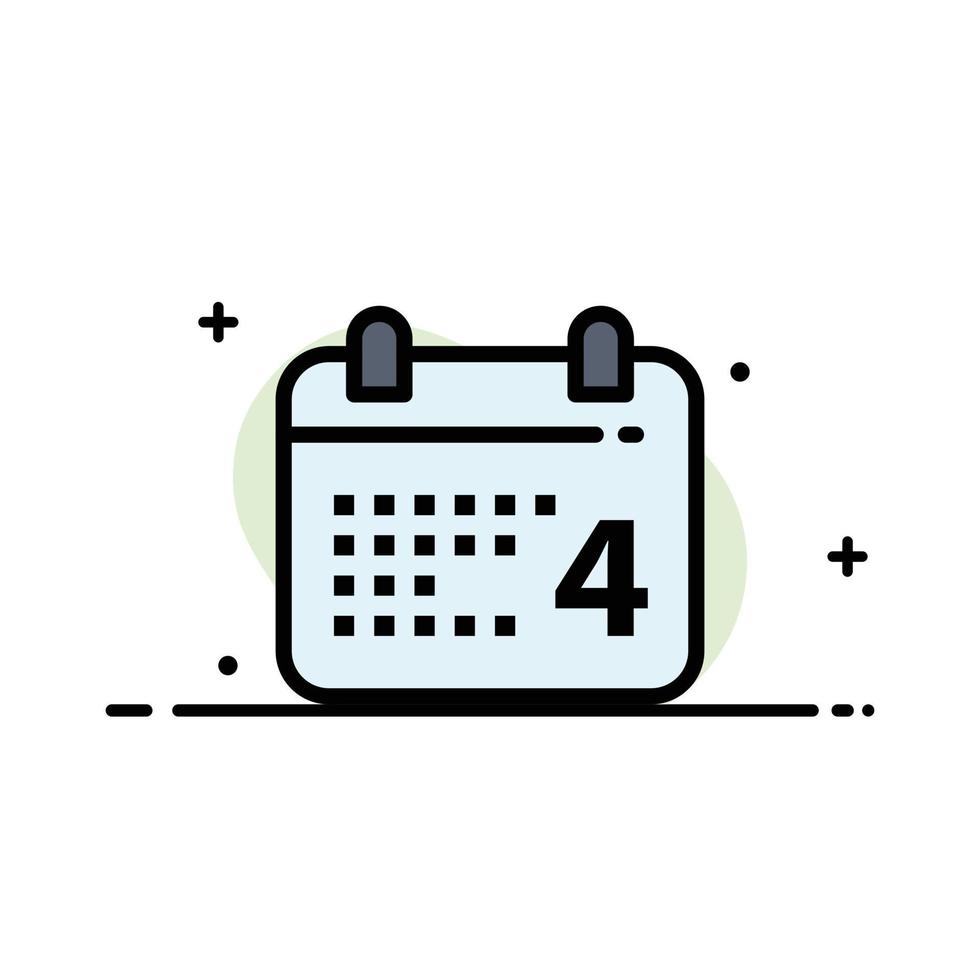 calendario giorno Data americano attività commerciale piatto linea pieno icona vettore bandiera modello