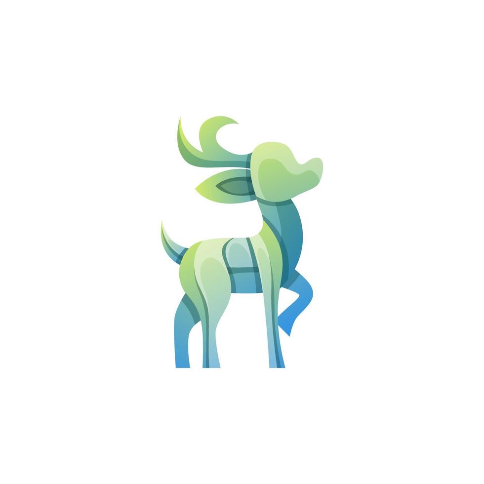 illustrazione del logo vettoriale stile colorato gradiente di cervo
