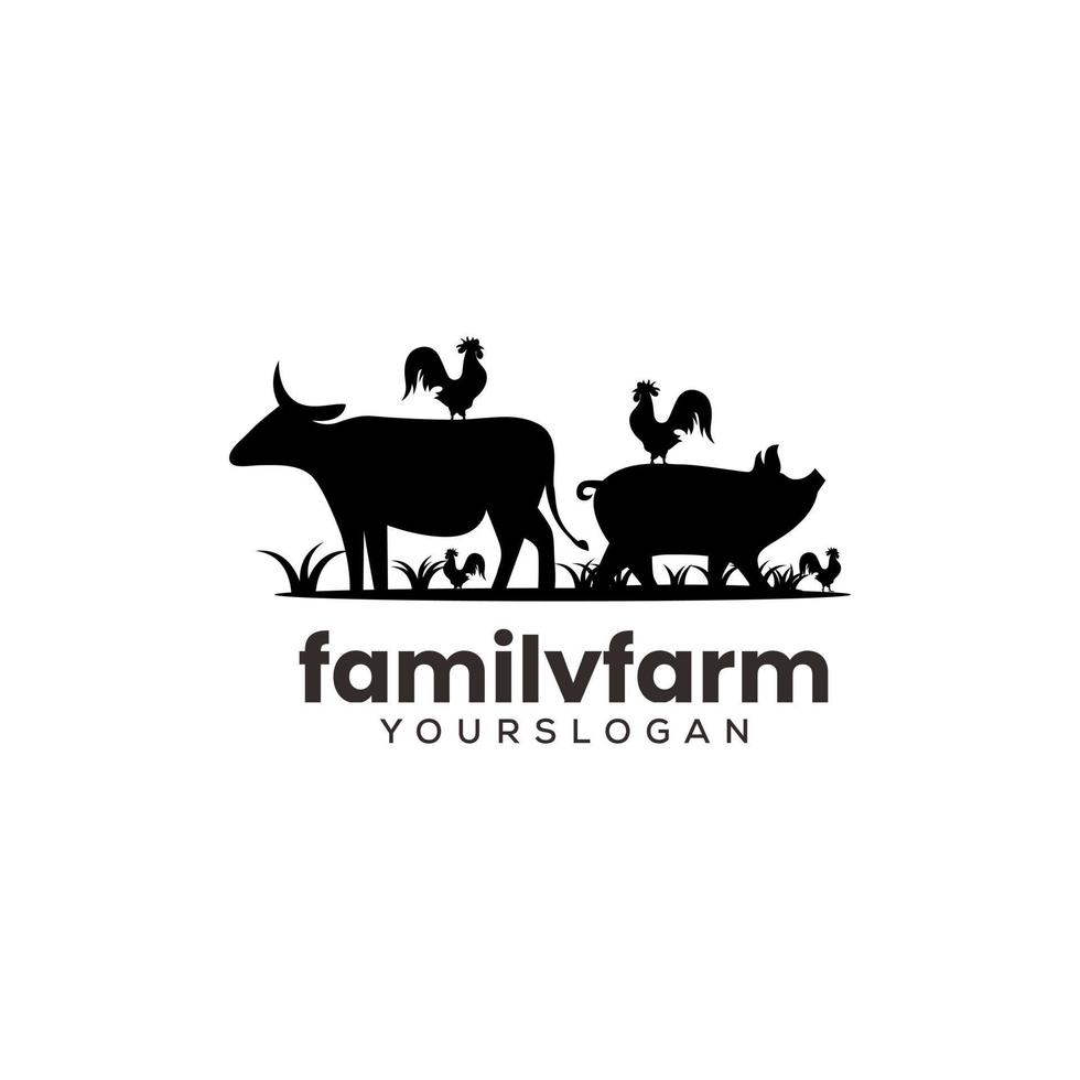 famiglia azienda agricola logo design modello vettore