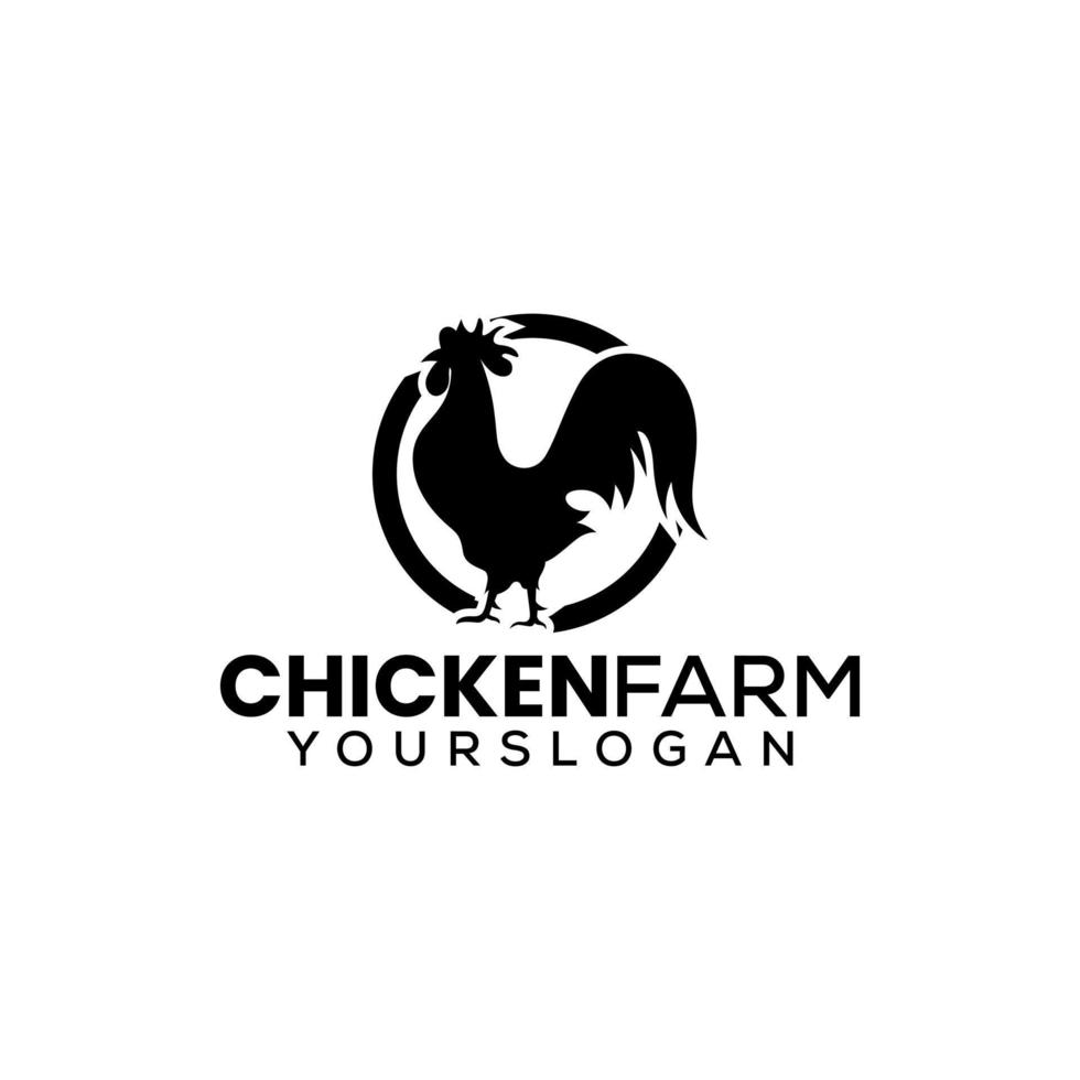 pollo azienda agricola logo design modello vettore