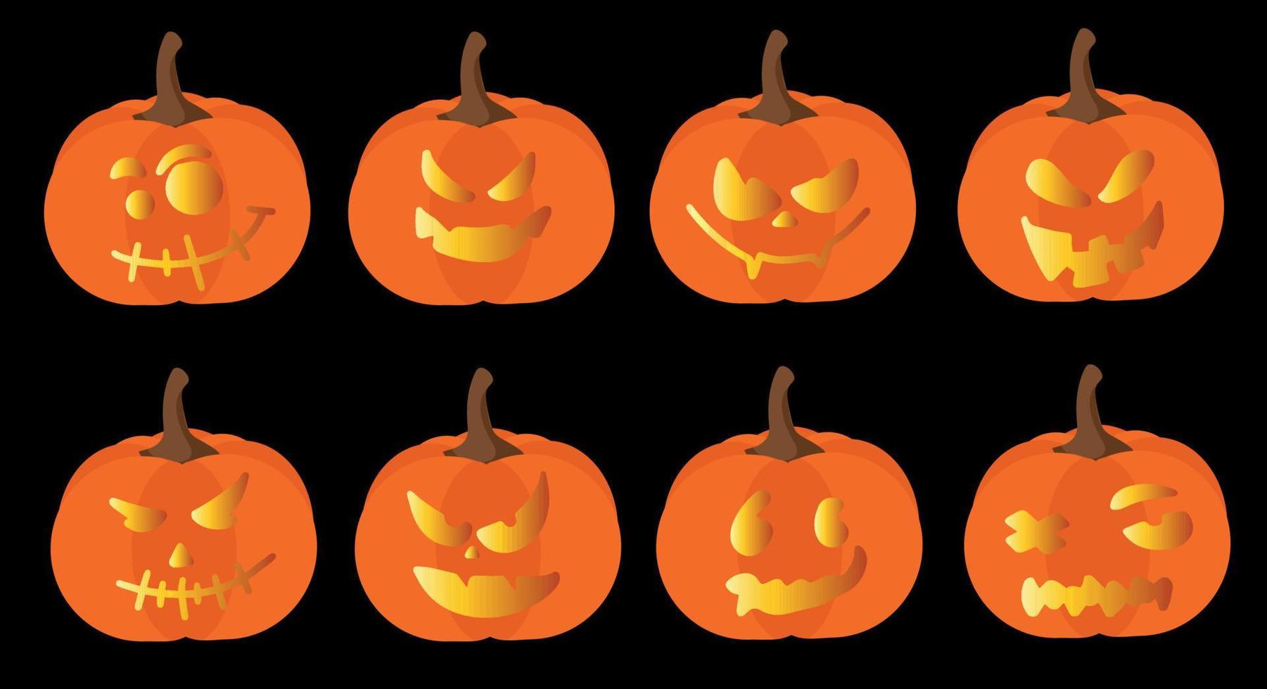il principale simbolo di il vacanza contento Halloween. arancia zucca con un' escursione per il tuo design per il Halloween vacanza vettore