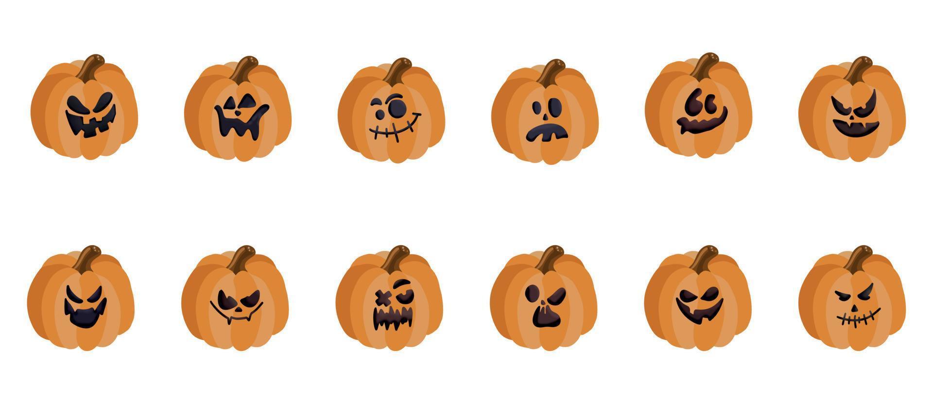 il principale simbolo di il vacanza contento Halloween. arancia zucca con un' escursione per il tuo design per il Halloween vacanza vettore