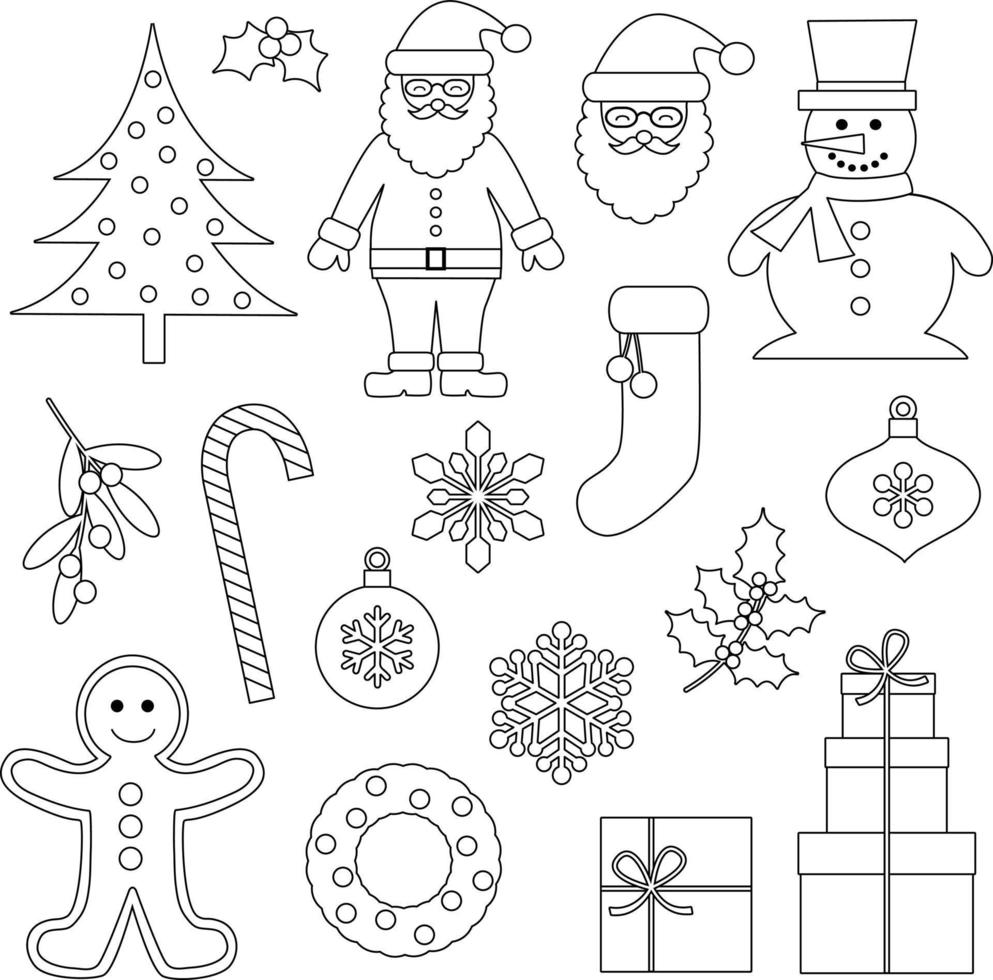 Natale digitale francobolli vettore clipart