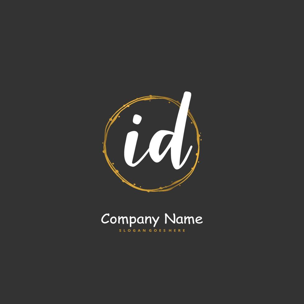 id iniziale grafia e firma logo design con cerchio. bellissimo design manoscritto logo per moda, squadra, nozze, lusso logo. vettore