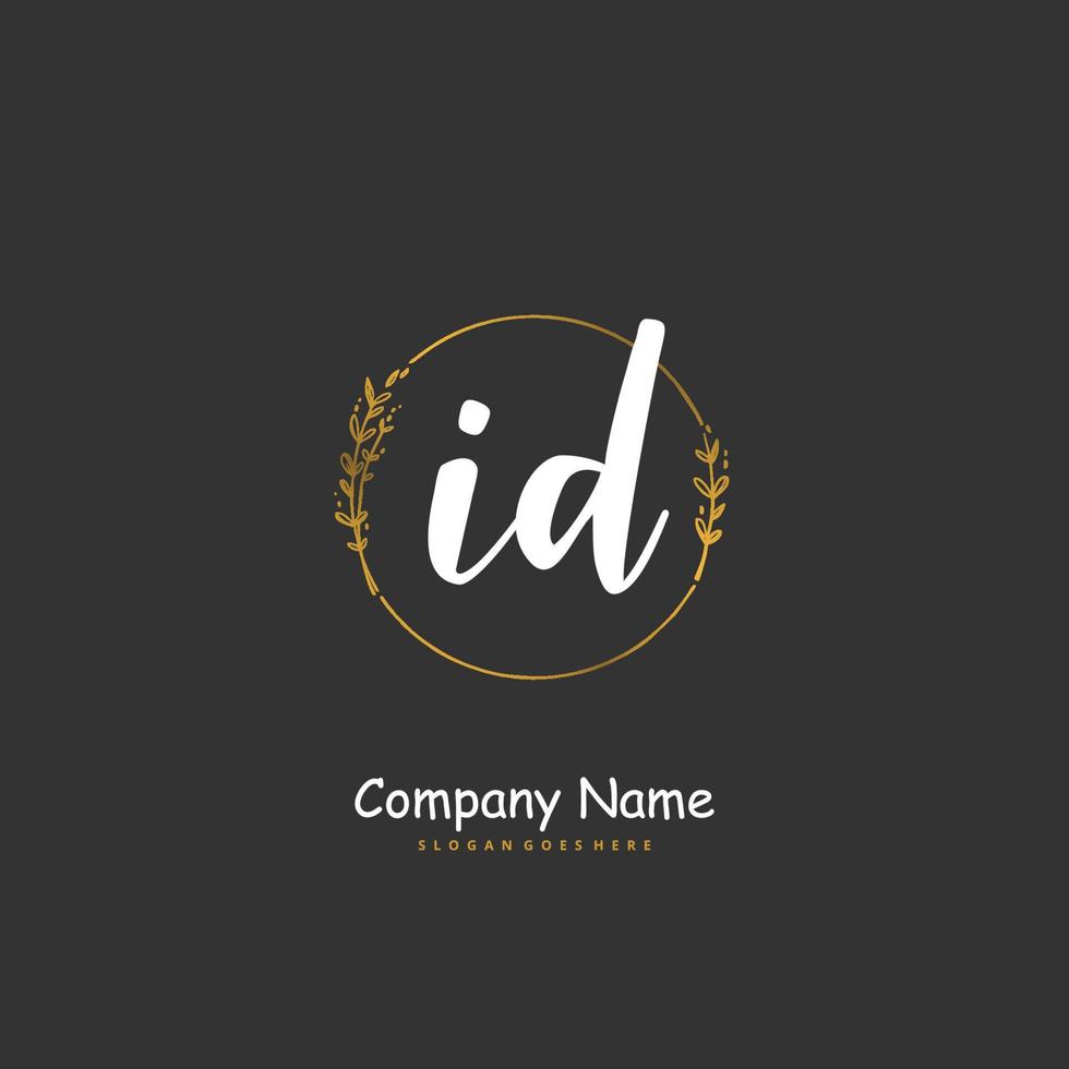 id iniziale grafia e firma logo design con cerchio. bellissimo design manoscritto logo per moda, squadra, nozze, lusso logo. vettore