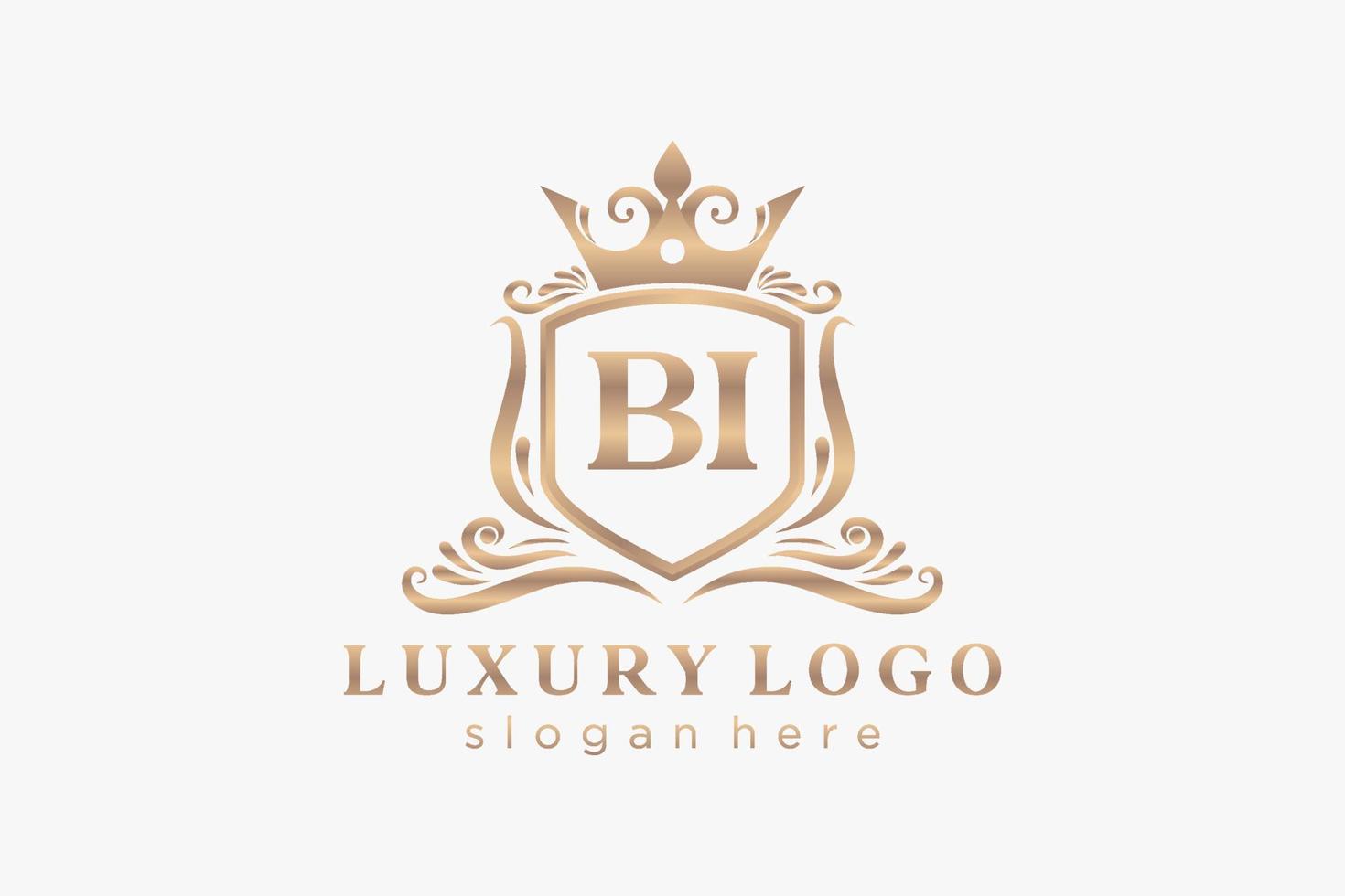 iniziale bi lettera reale lusso logo modello nel vettore arte per ristorante, regalità, boutique, bar, Hotel, araldico, gioielleria, moda e altro vettore illustrazione.