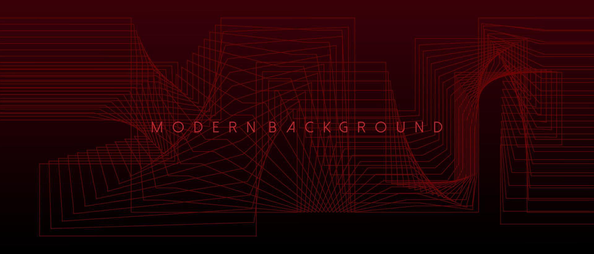 rosso sfondo con astratto geometrico e ondulato Linee. vettore illustrazione