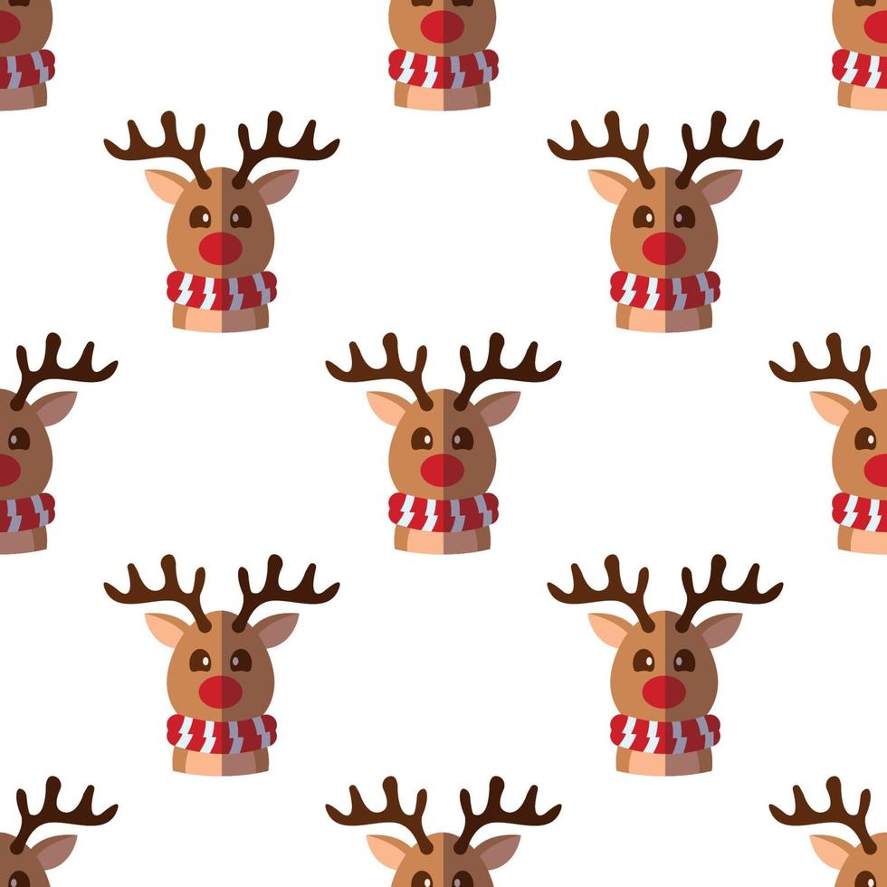 Natale e nuovo anno concetto. semplice modello di piatto Natale cervo su bianca sfondo. Perfetto per ragnatela siti, involucri, confezioni regalo, cartoline vettore