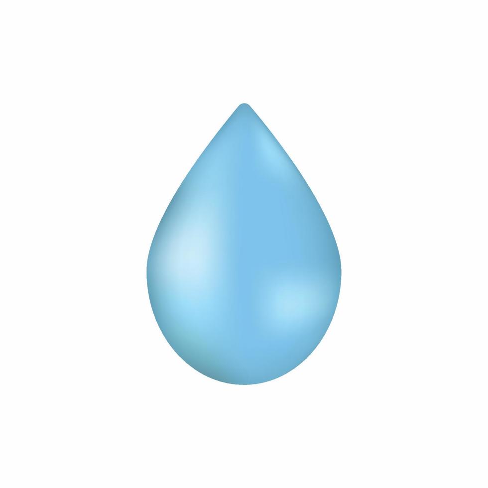 acqua gocciolina simbolo 3d rendere vettore