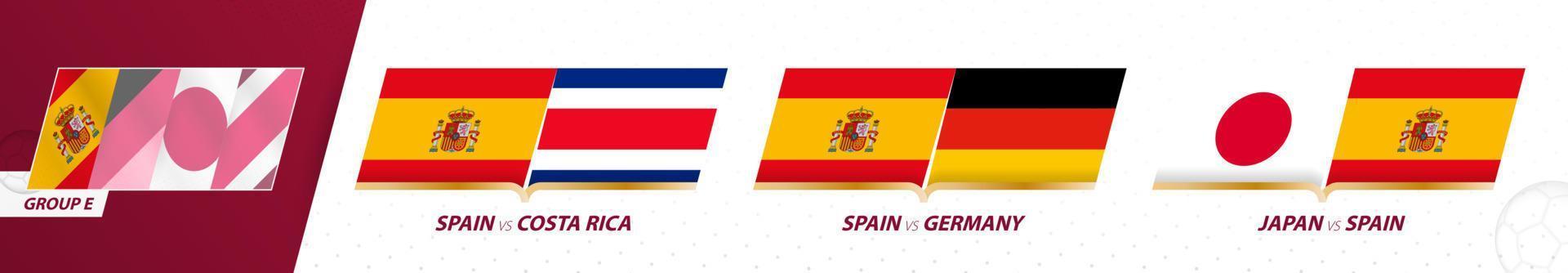 Spagna calcio squadra Giochi nel gruppo e di internazionale calcio torneo 2022. vettore