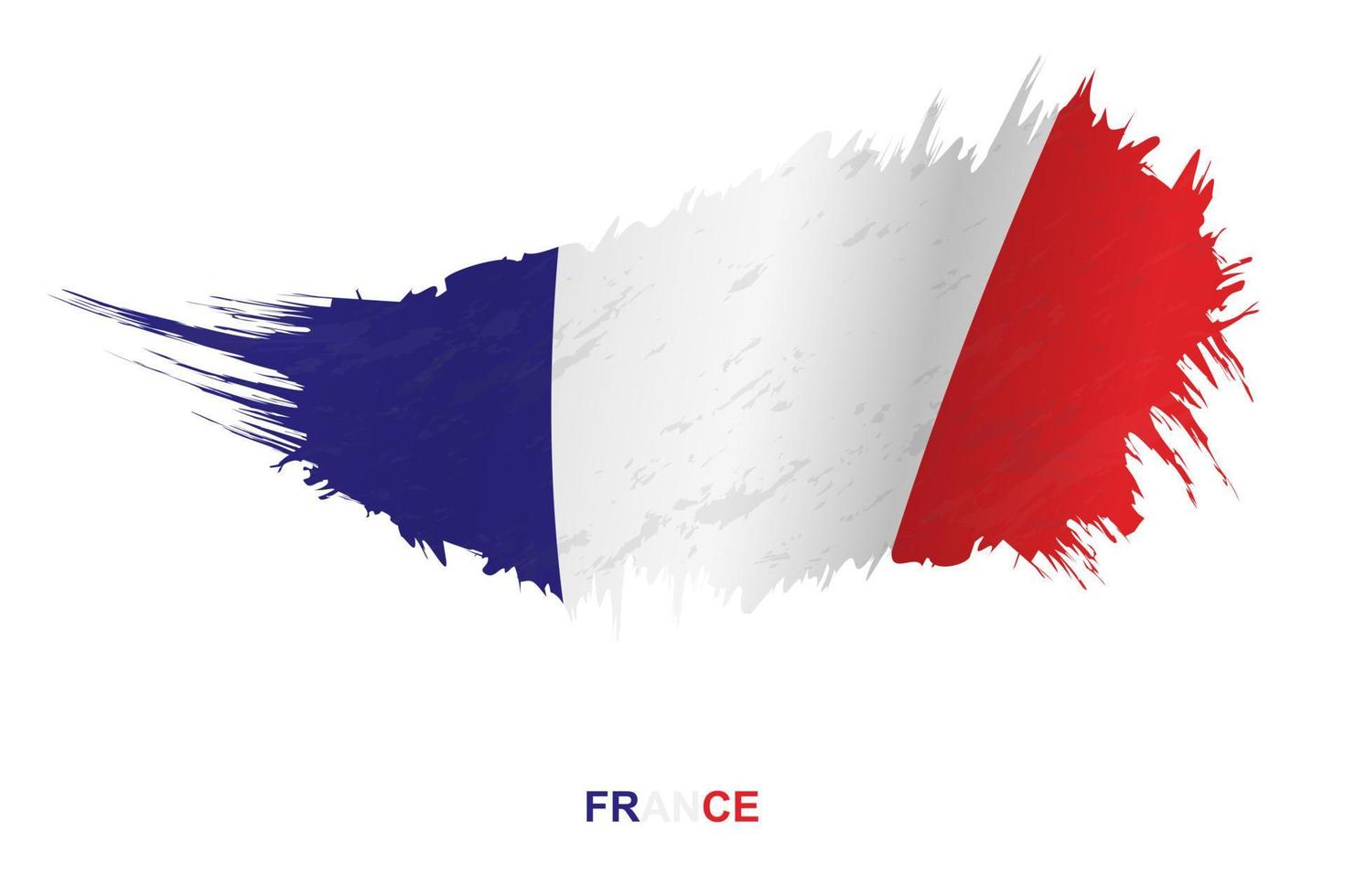 bandiera di Francia nel grunge stile con agitando effetto. vettore