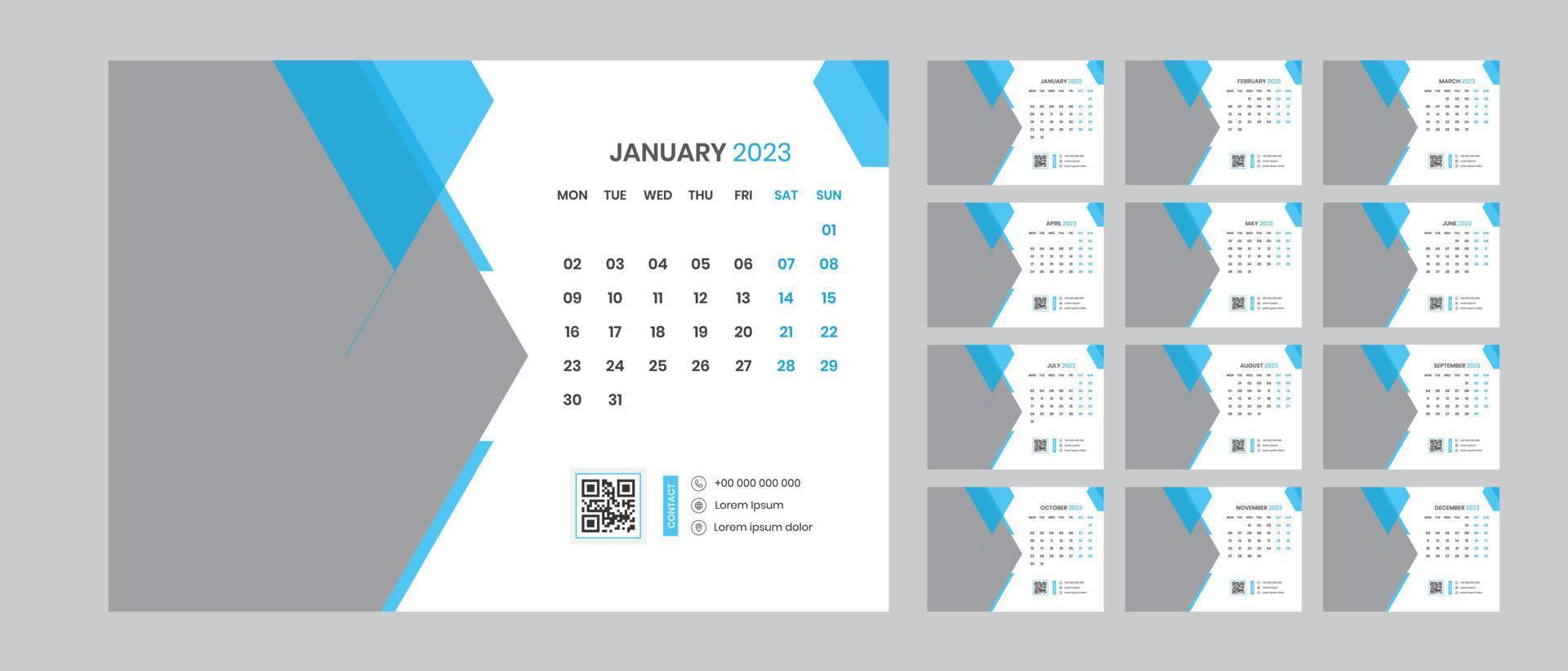 calendario da tavolo design 2023 vettore