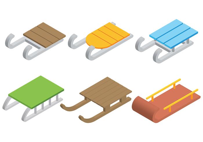 Toboggan Icons Vector gratuito