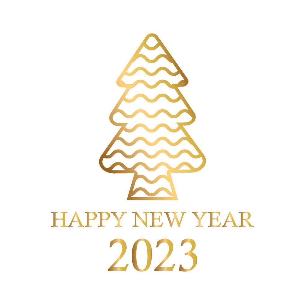 astratto d'oro Natale albero, vacanza simbolo natale, nuovo anno 2023 - vettore