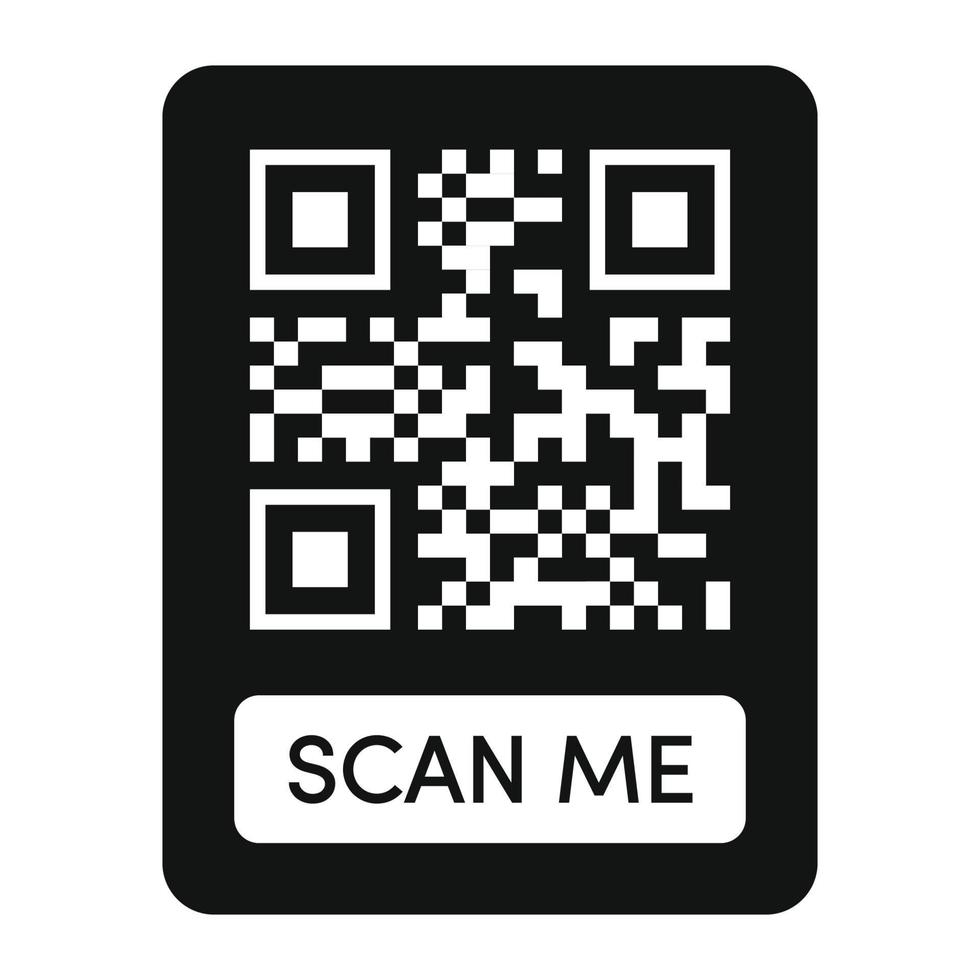 qr codice telaio nero colore. scansione me etichetta vettore