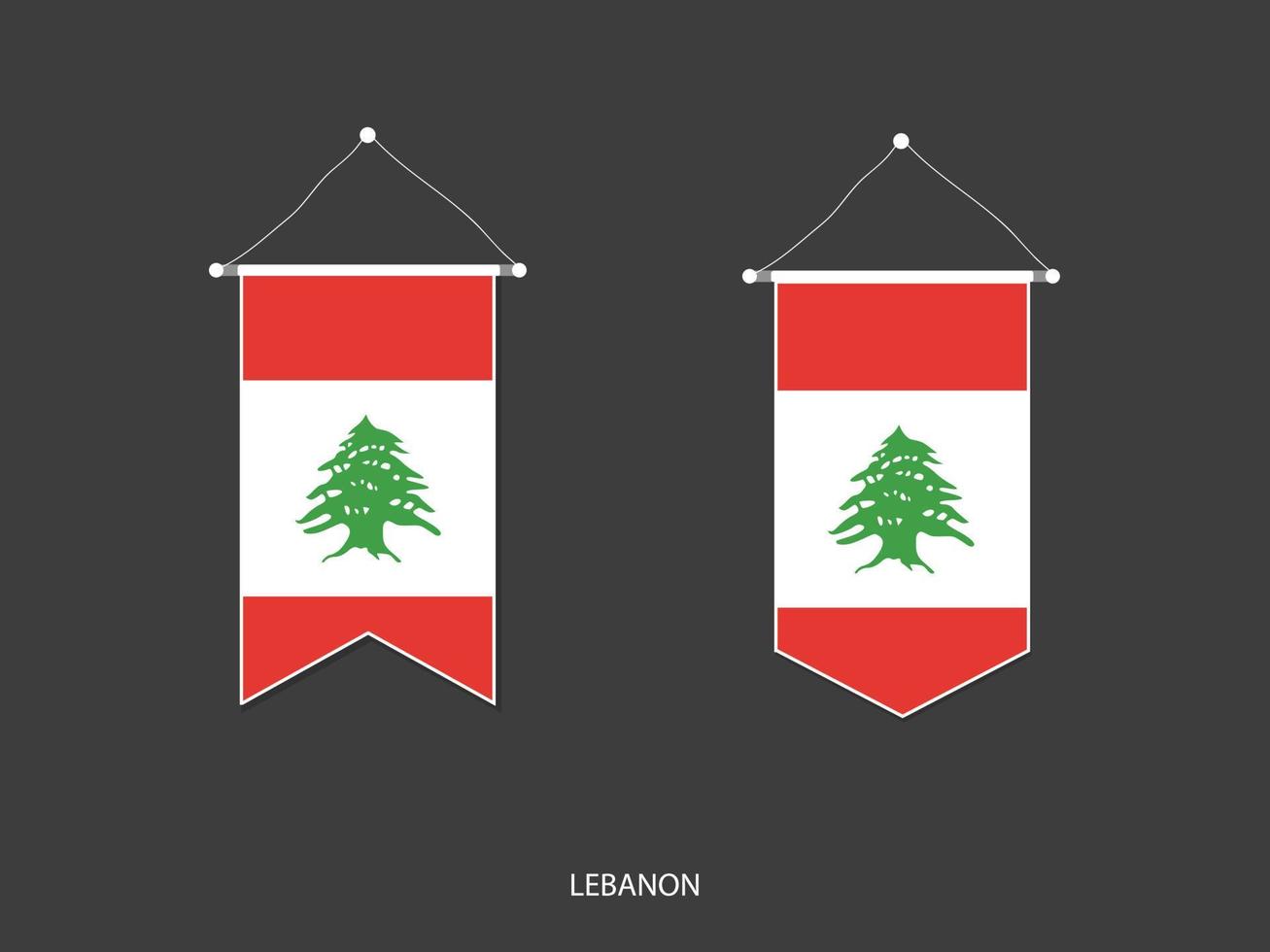 Libano bandiera nel vario forma, calcio bandiera bandierina vettore ,vettore illustrazione.