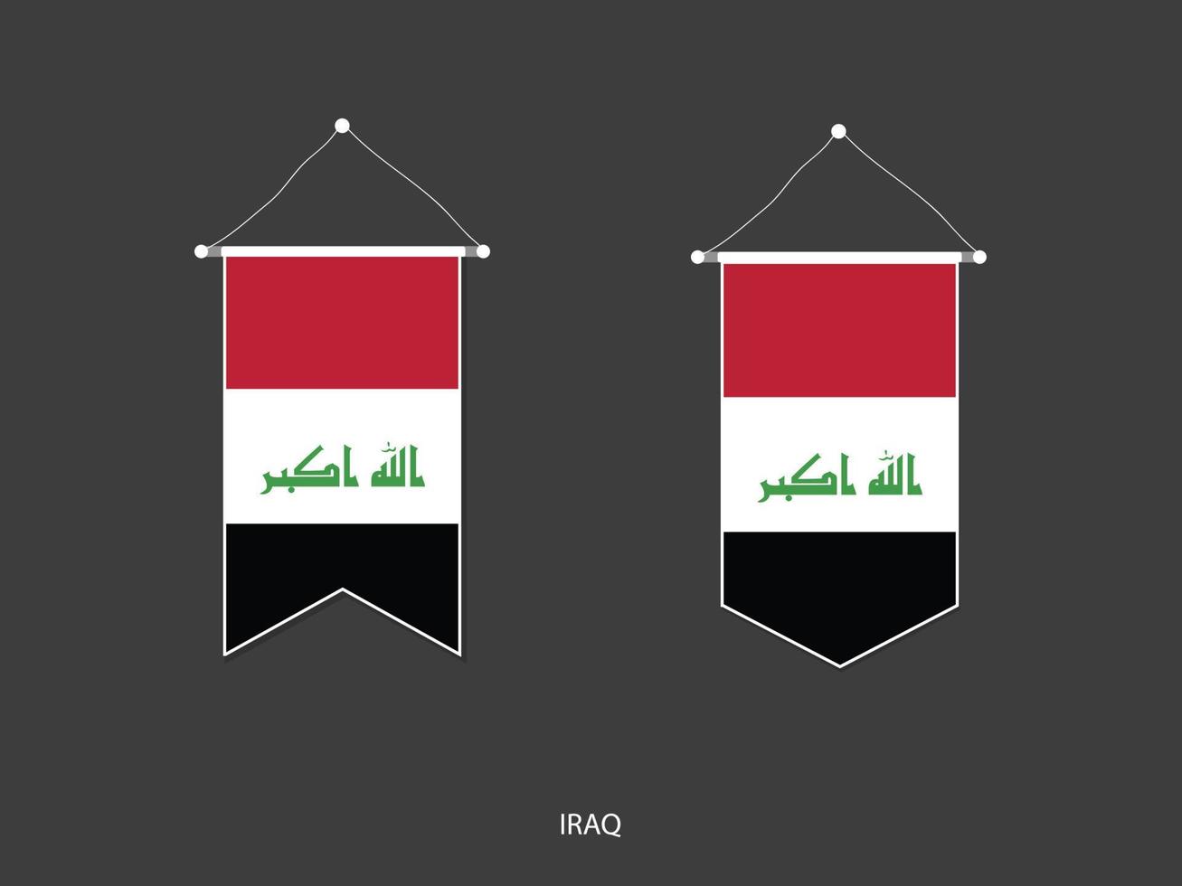 Iraq bandiera nel vario forma, calcio bandiera bandierina vettore ,vettore illustrazione.